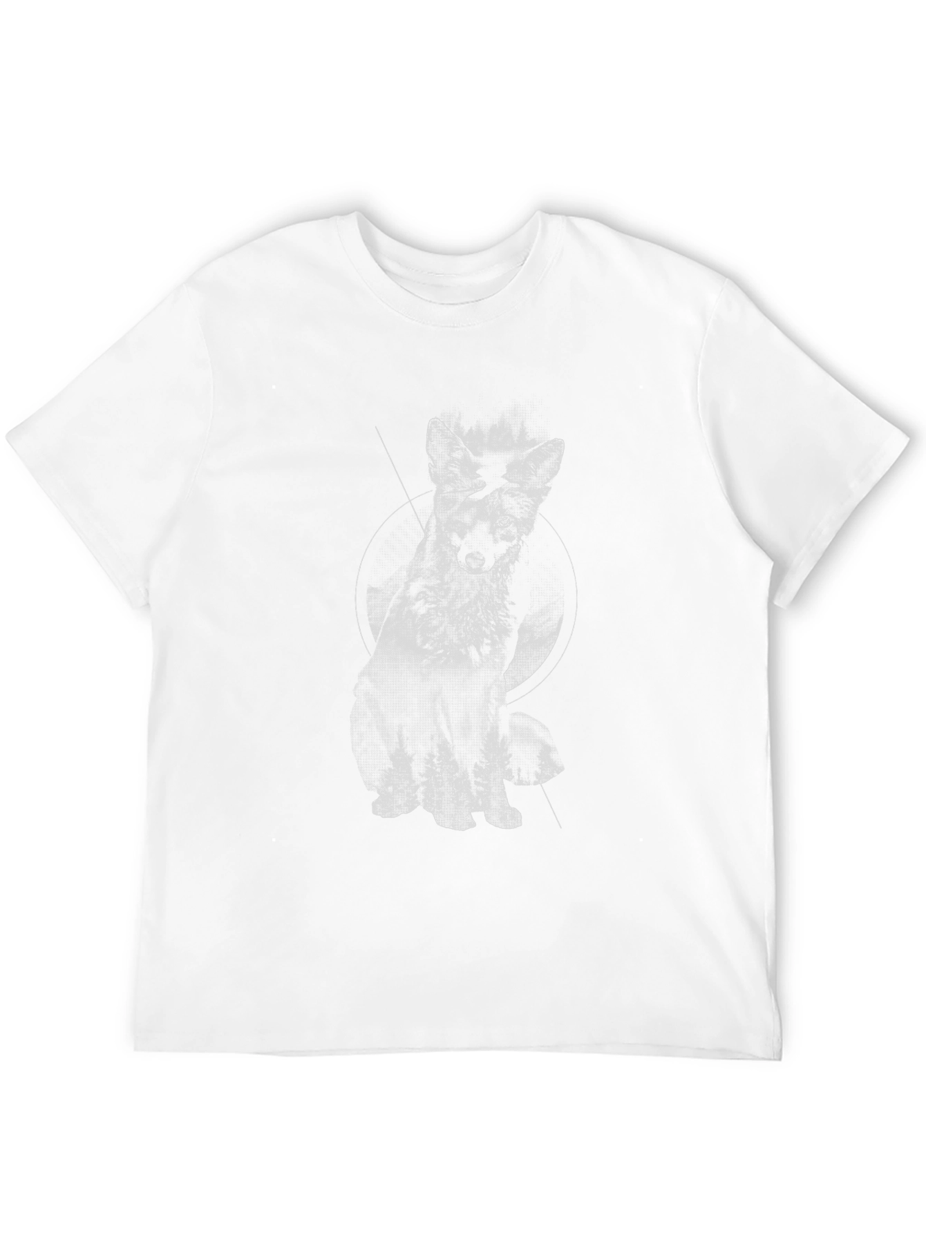 Monochrome Wolf Graphic Tee - Stylish Black T-Shirt
