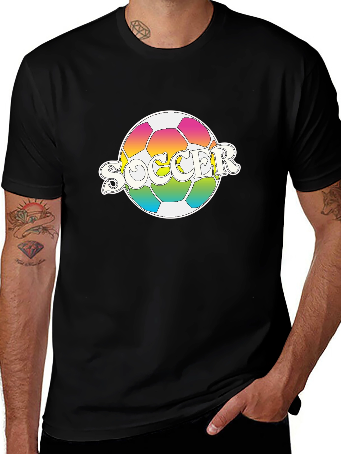 Rainbow Soccer Ball T-Shirt - Stylish Graphic Tee