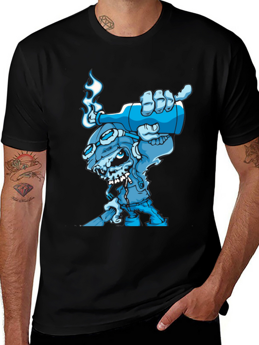Cool Blue Cartoon Skull T-Shirt