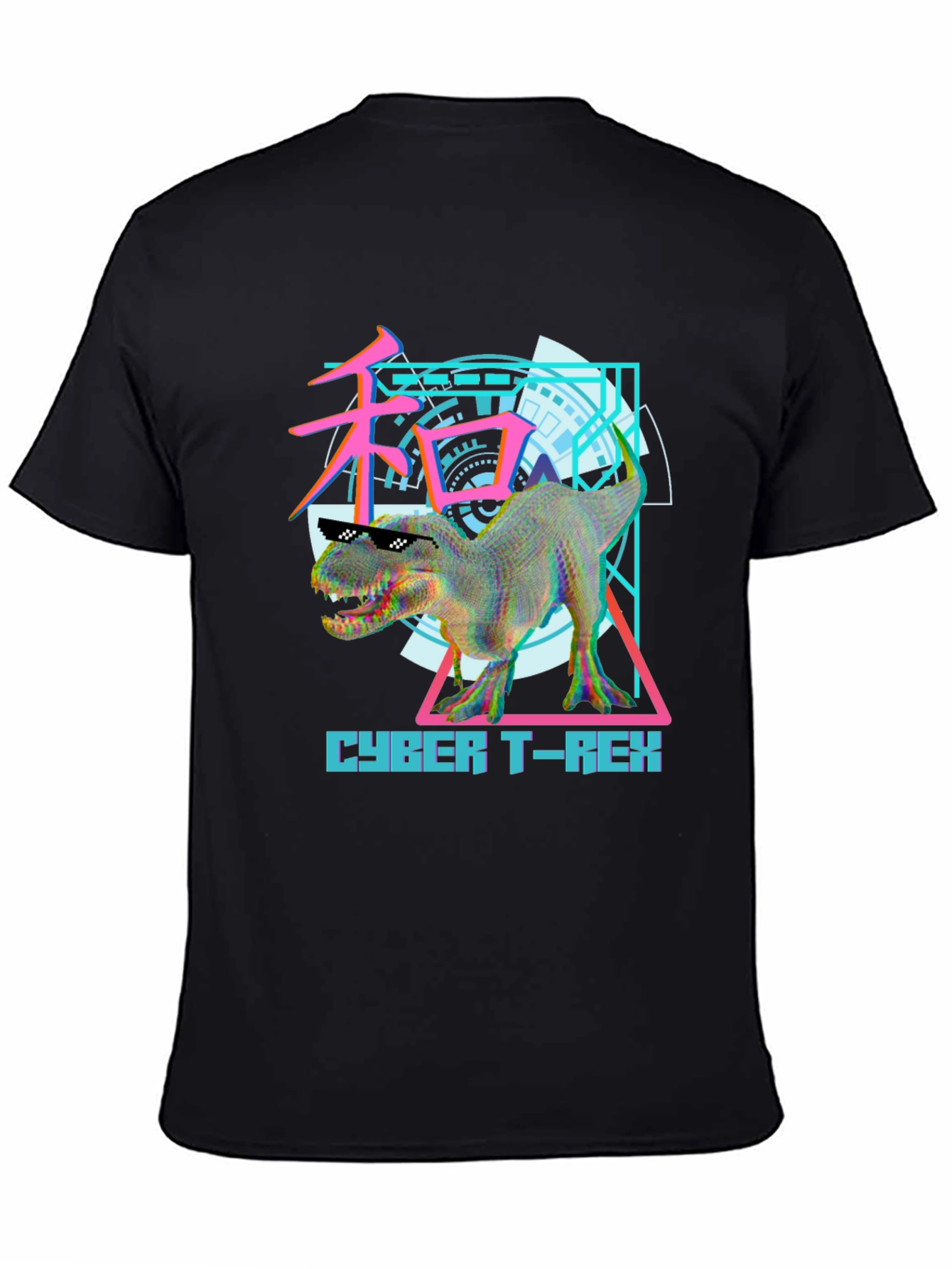 Cyber T-Rex Graphic Tee - Trendy Dinosaur T-Shirt