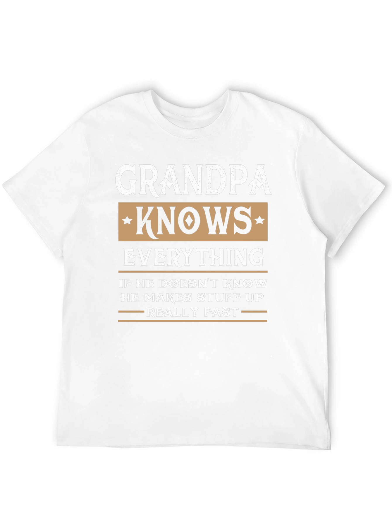 Grandpa Knows Everything Black T-Shirt