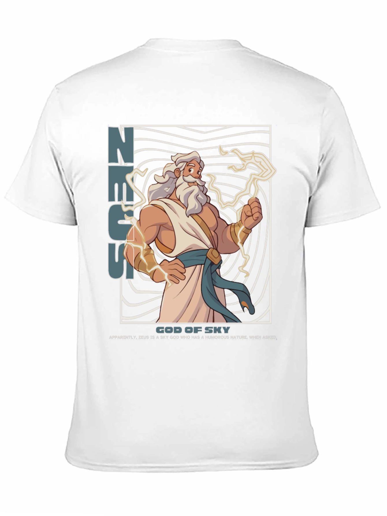 Zeus God of Sky Graphic T-Shirt - Black