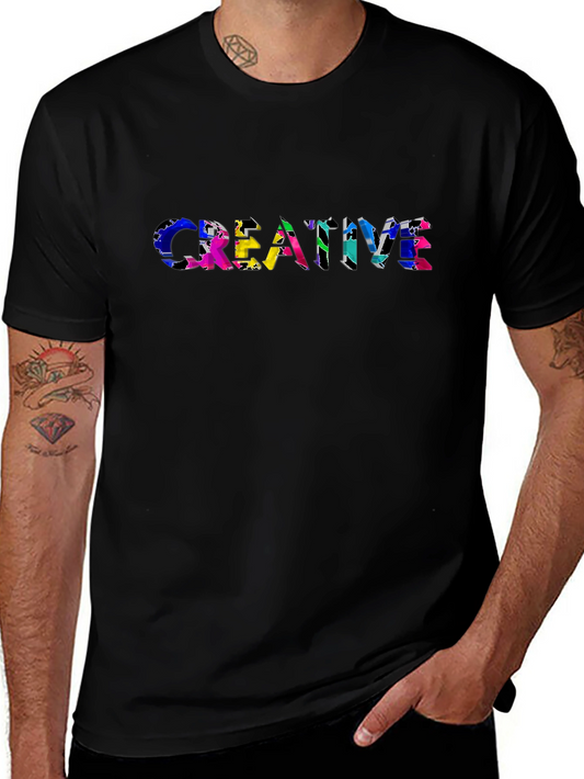 Creative Graphic T-Shirt - Mens Black Tee