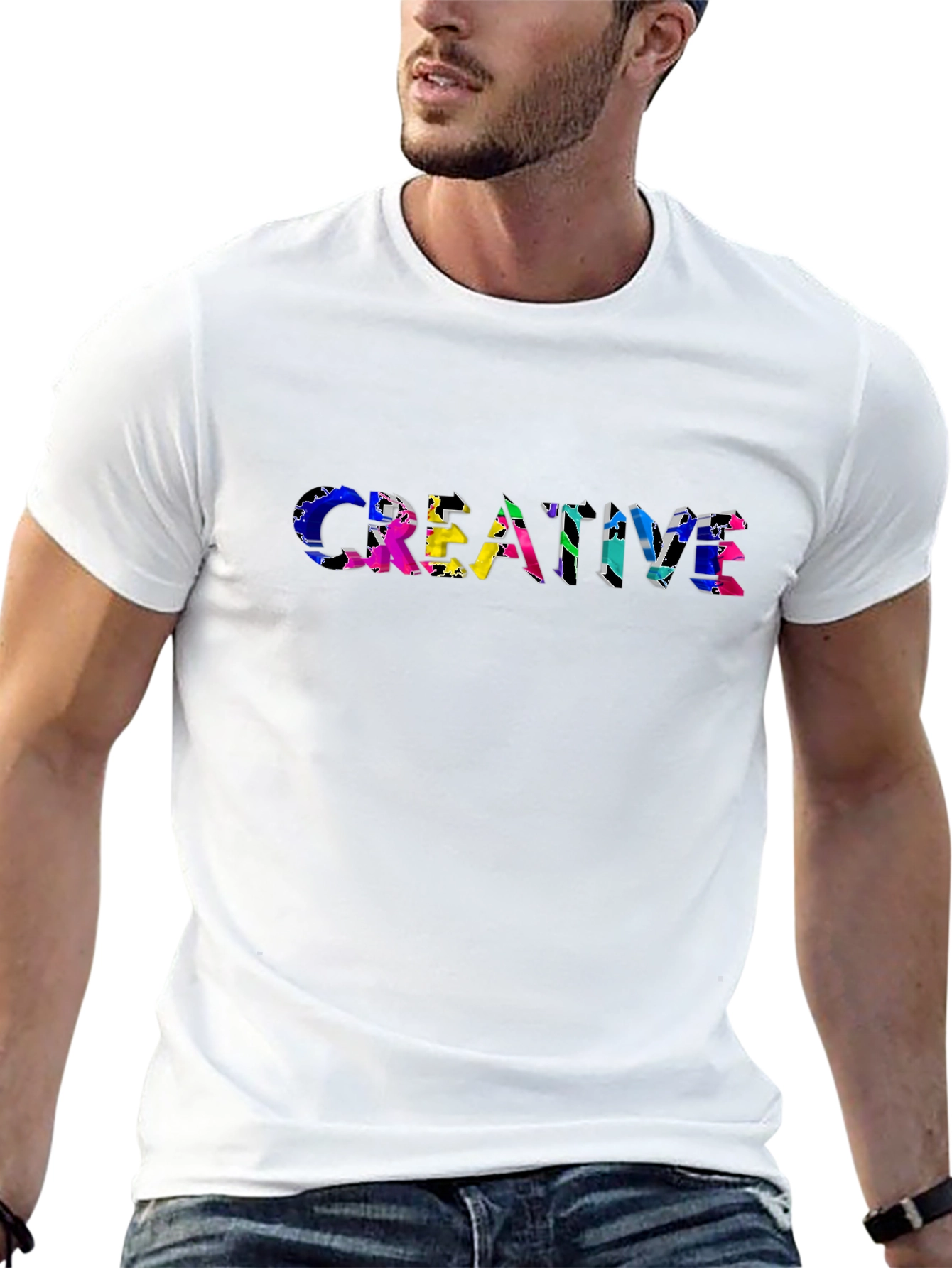 Creative Graphic T-Shirt - Mens Black Tee