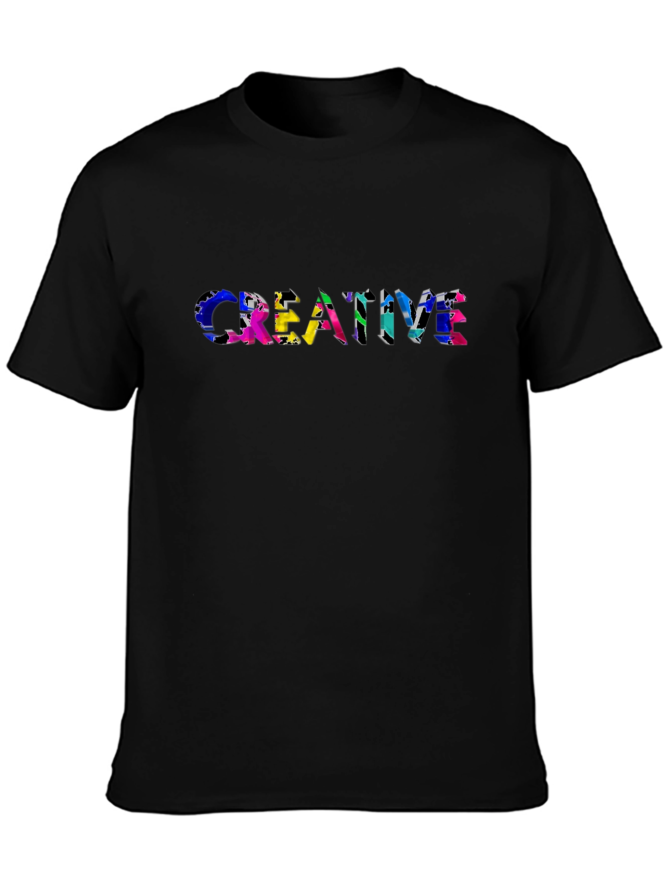 Creative Graphic T-Shirt - Mens Black Tee