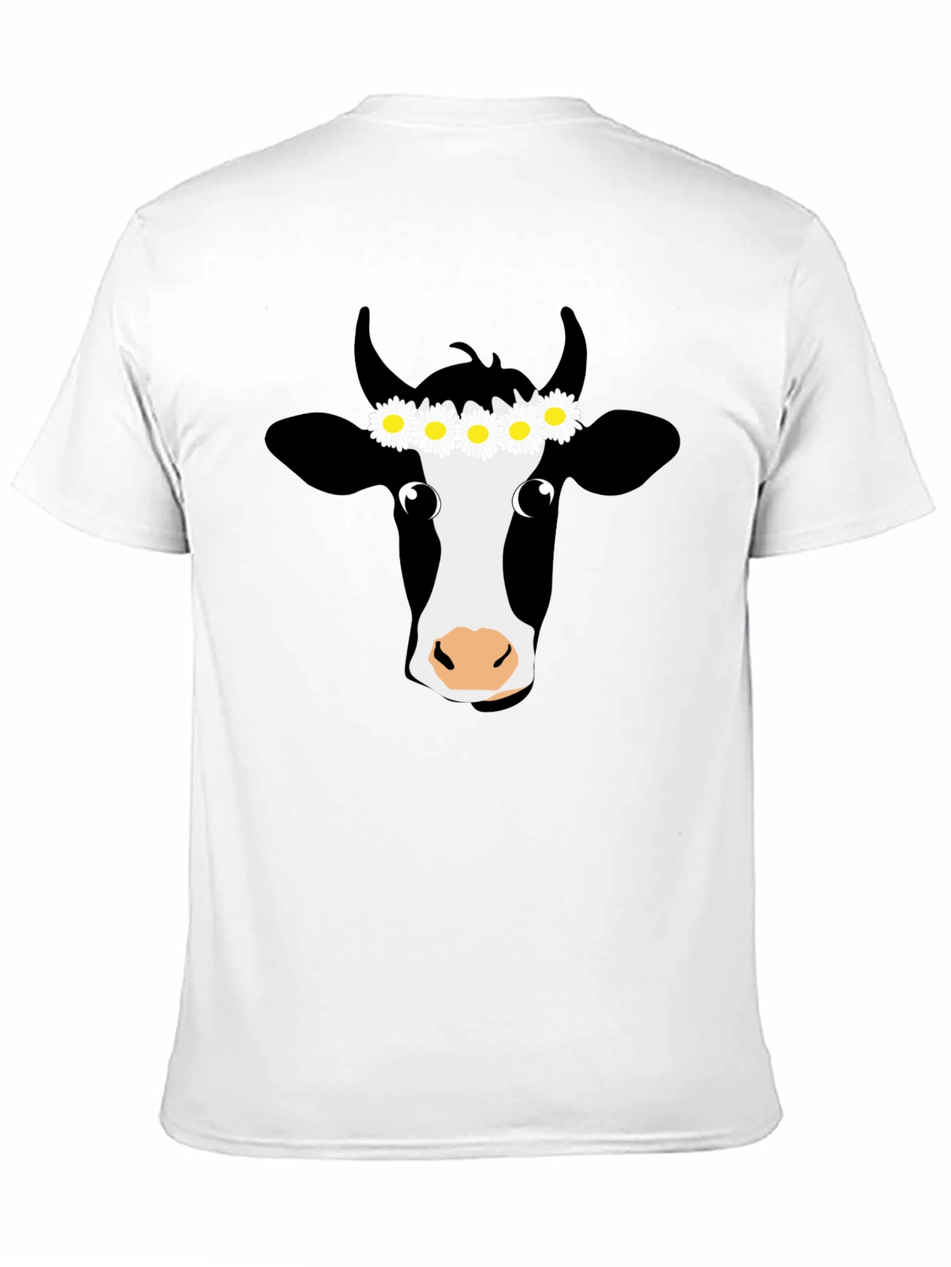 Daisy Cow Graphic Tee - Black Cotton T-Shirt