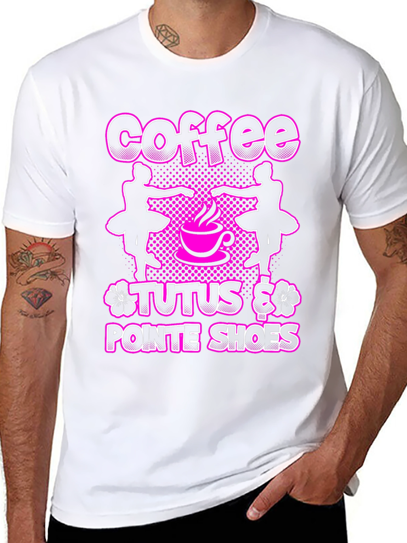 Coffee Tutus Pointe Shoes Black T-Shirt