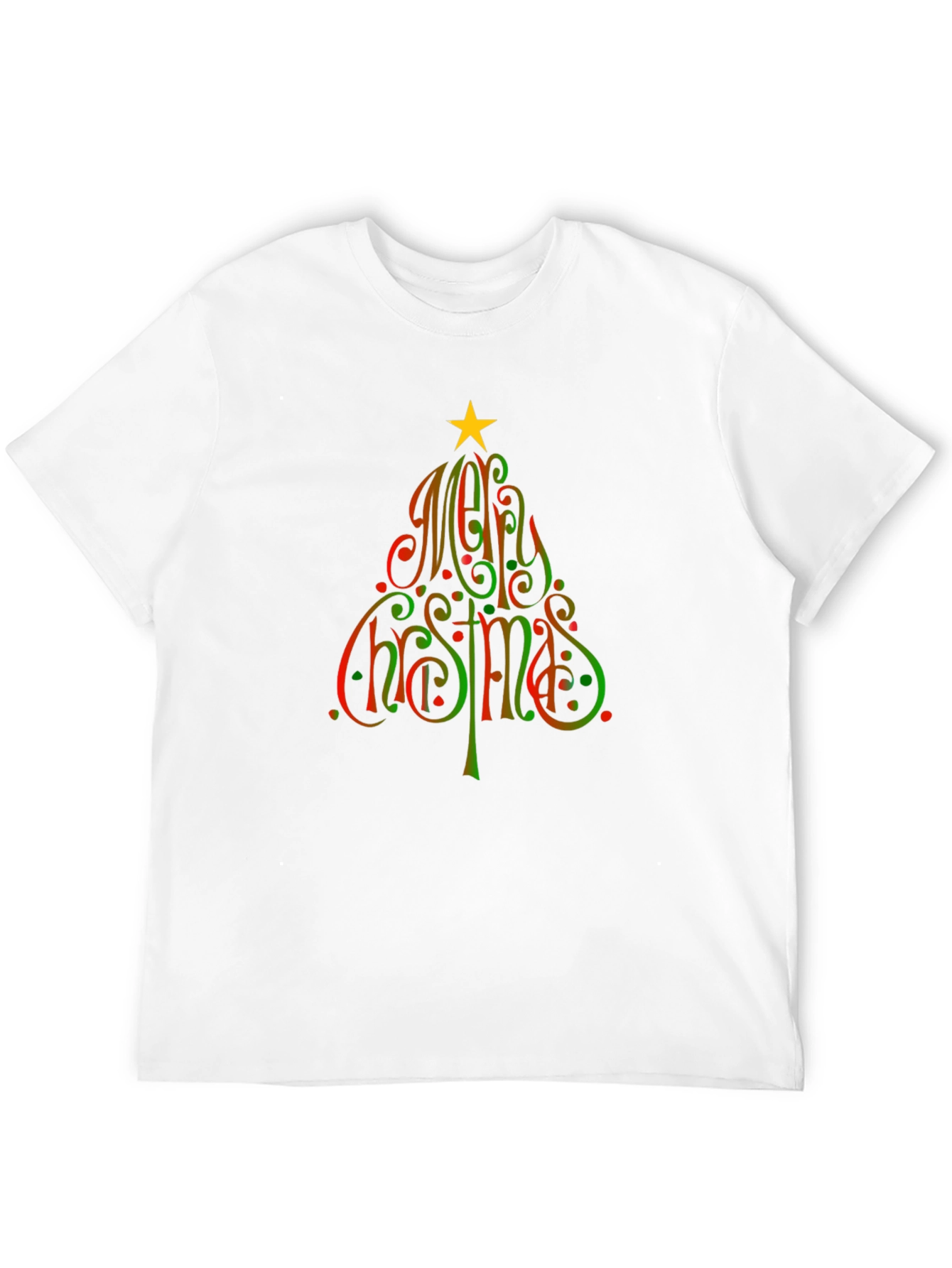 Festive Merry Christmas Tree Graphic T-Shirt
