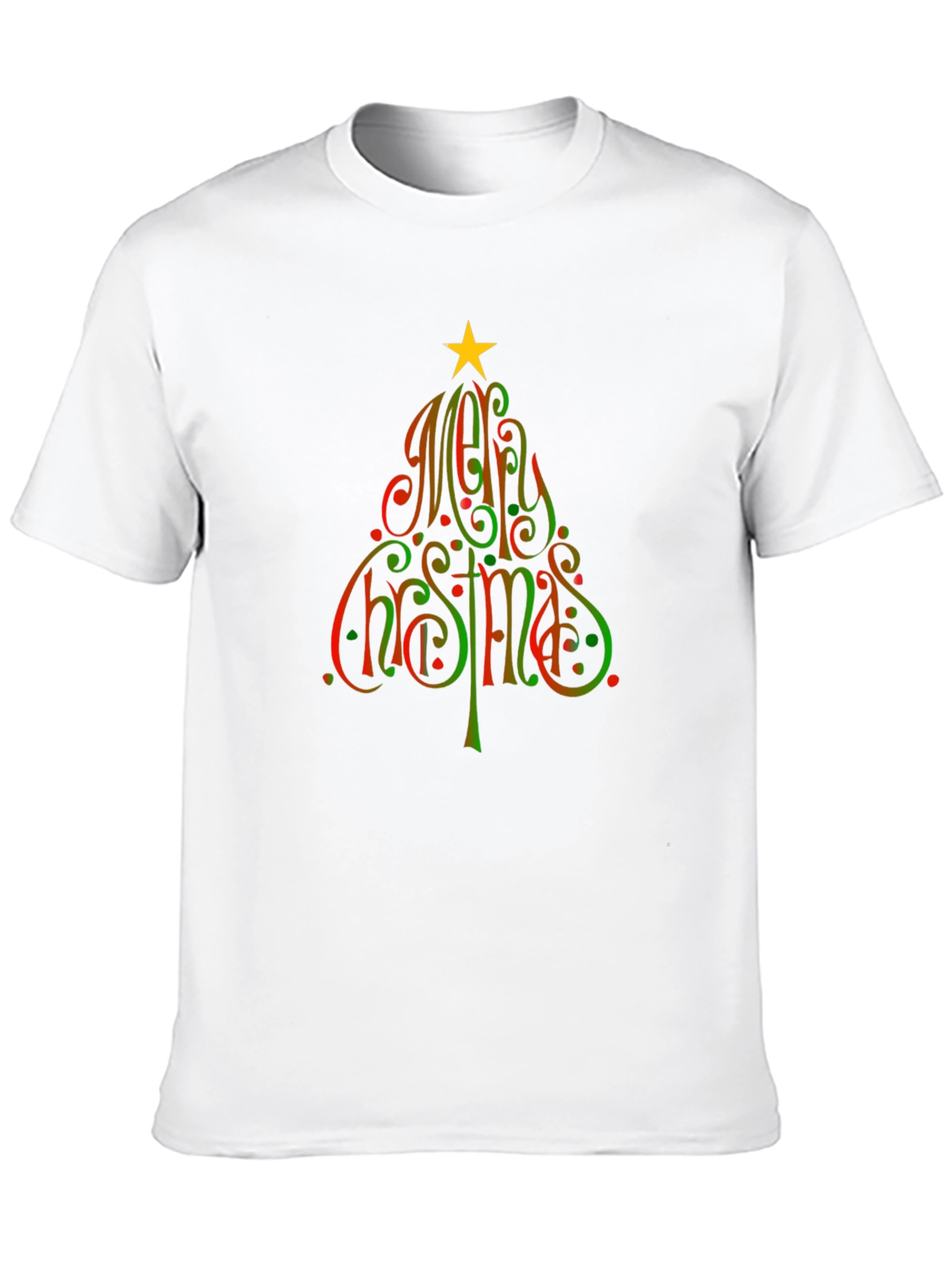 Festive Merry Christmas Tree Graphic T-Shirt