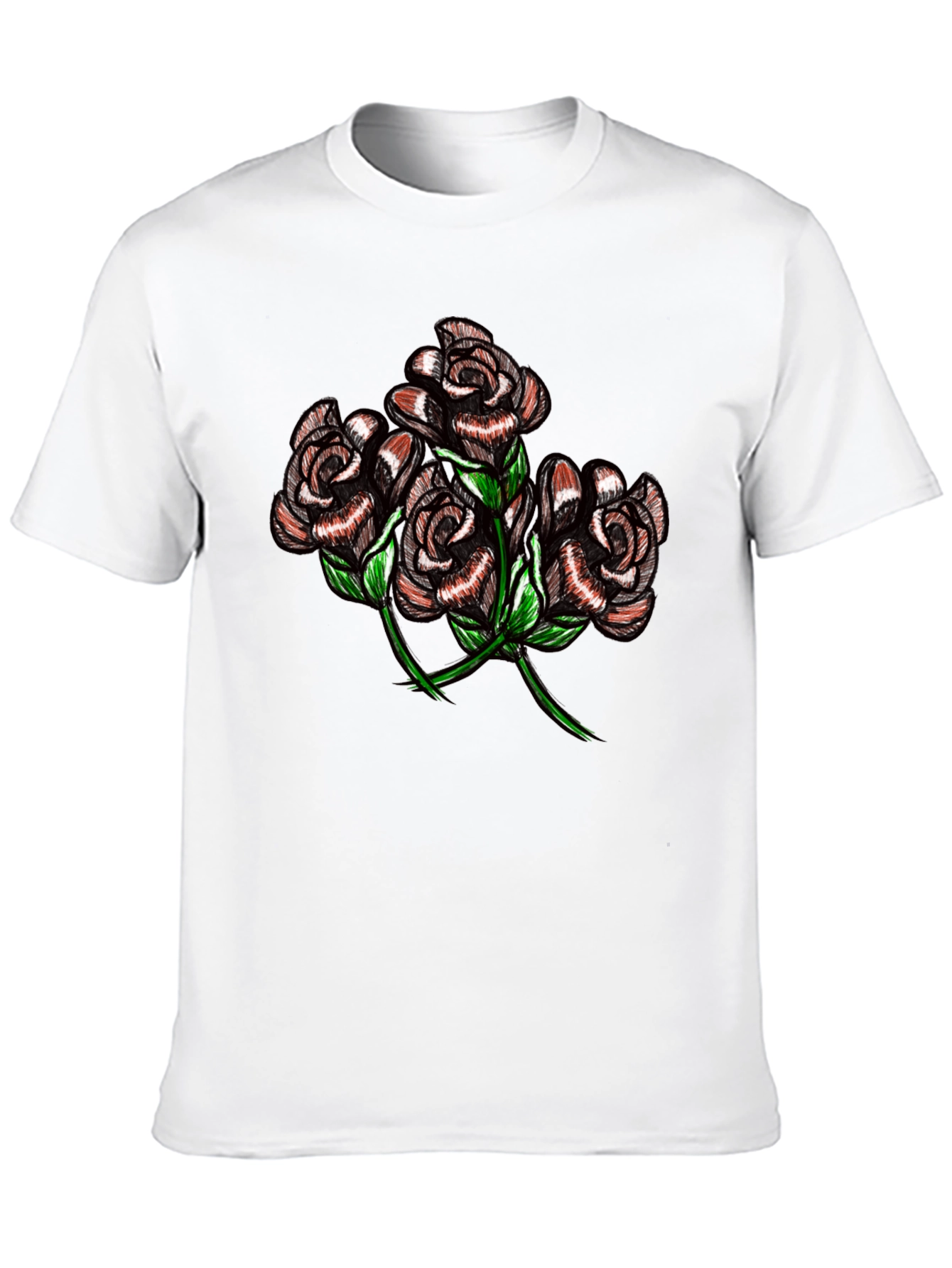 Black Rose Graphic Tee - Mens Casual T-Shirt