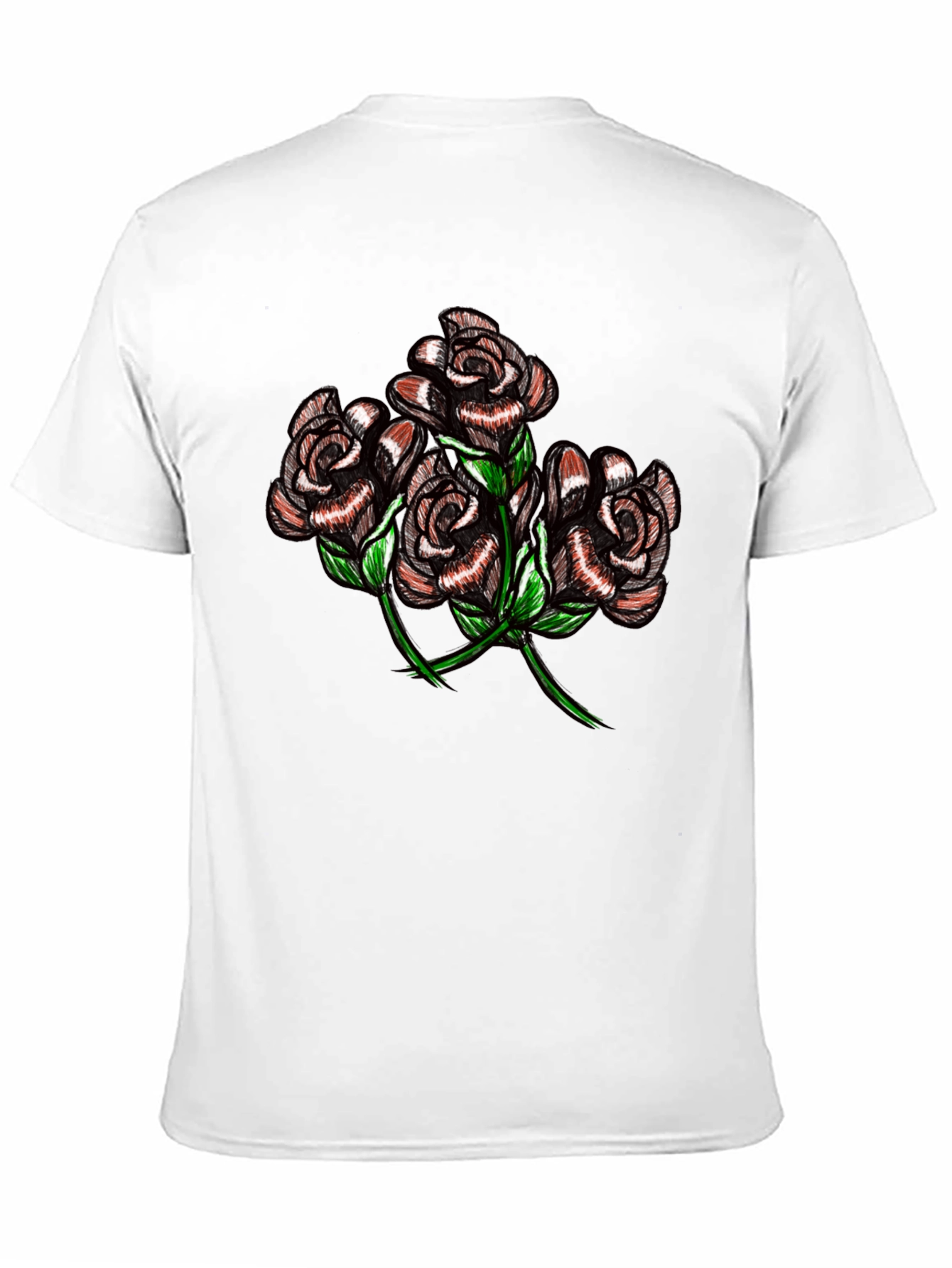 Black Rose Graphic Tee - Mens Casual T-Shirt