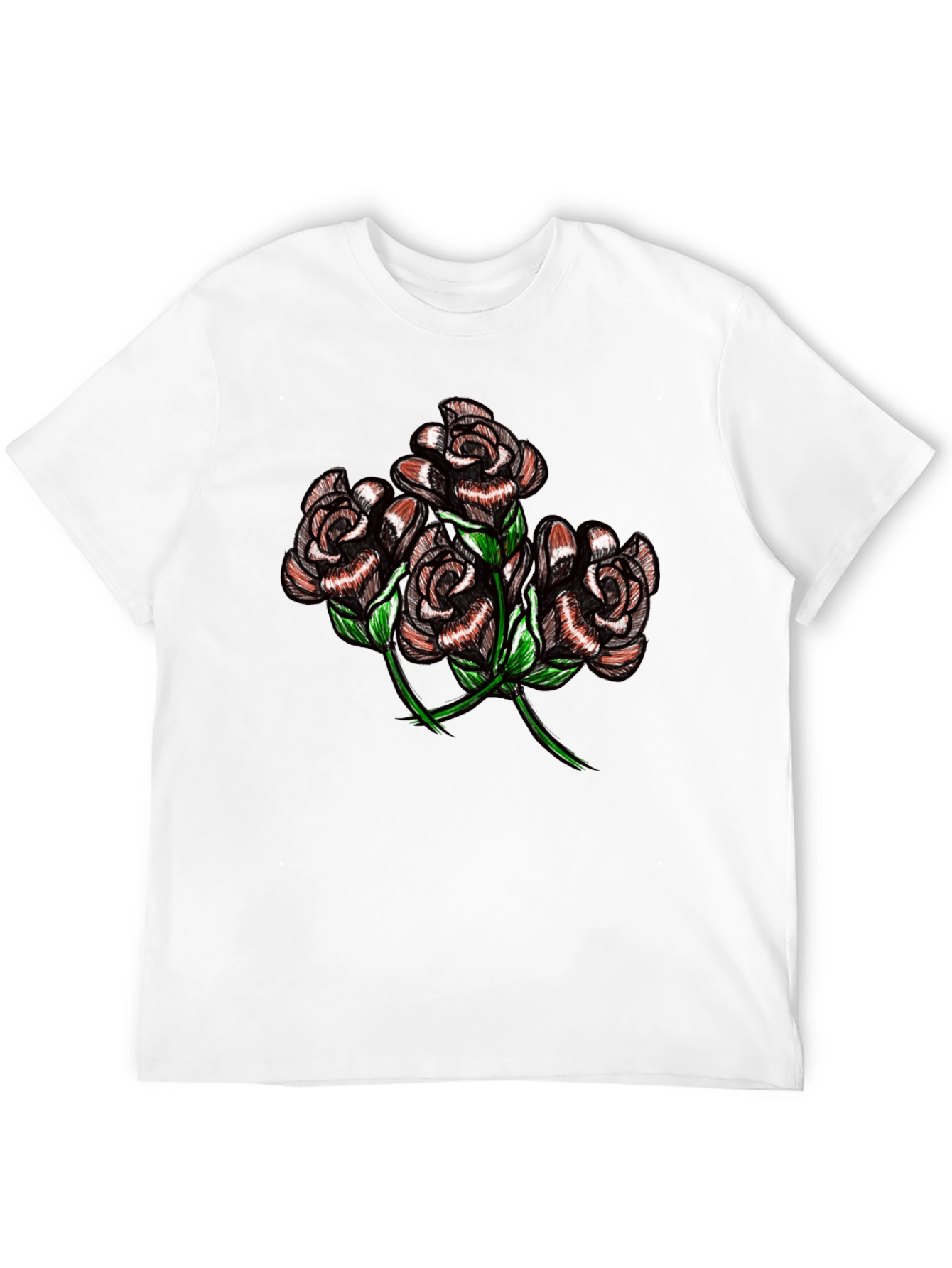 Black Rose Graphic Tee - Mens Casual T-Shirt