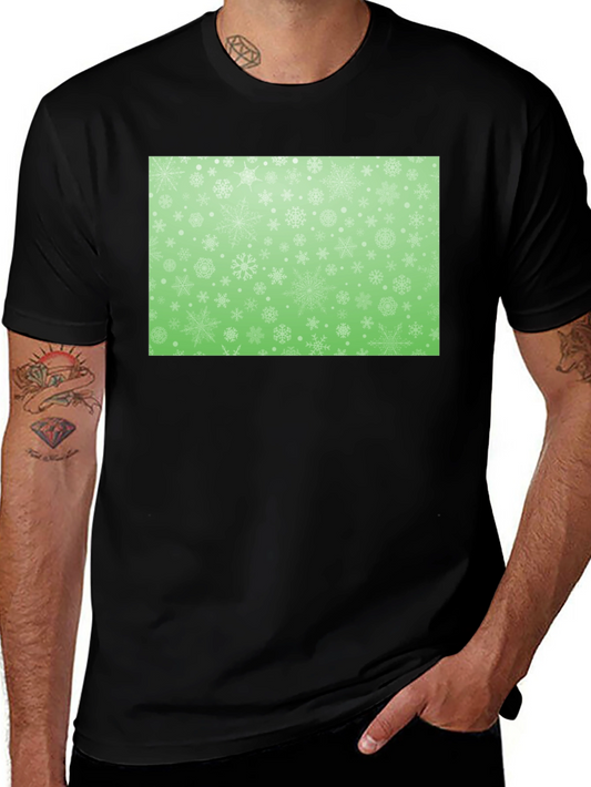 Snowflake Pattern Black T-Shirt