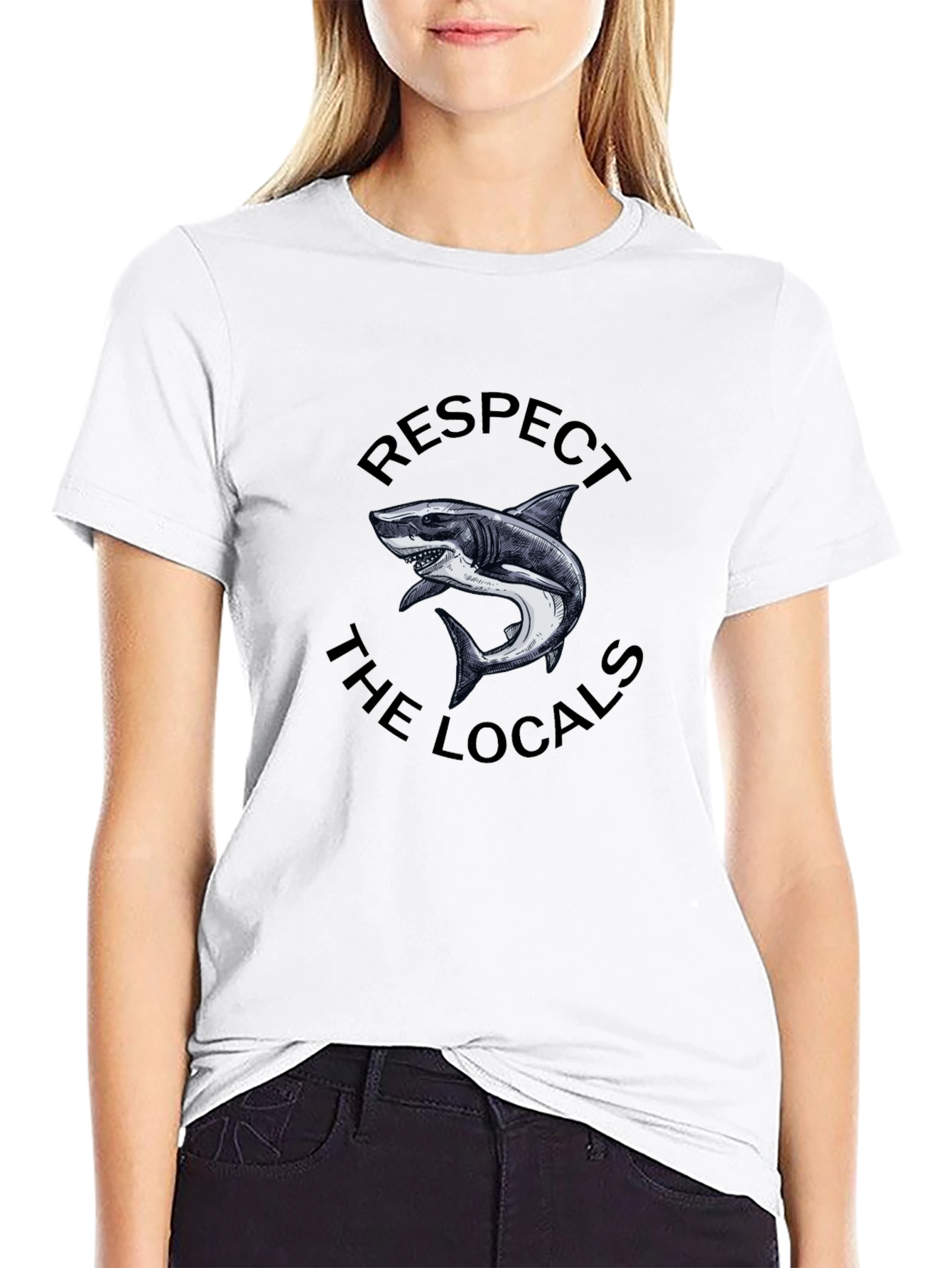 Respect The Locals Shark Graphic Tee