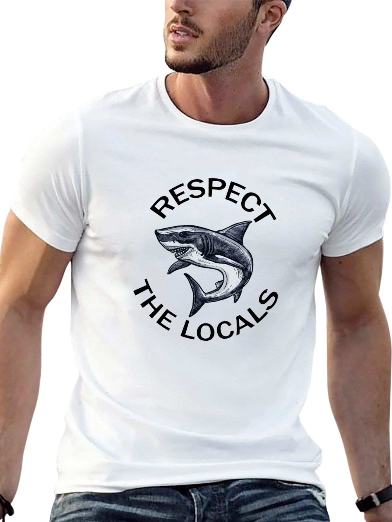 Respect The Locals Shark Graphic Tee
