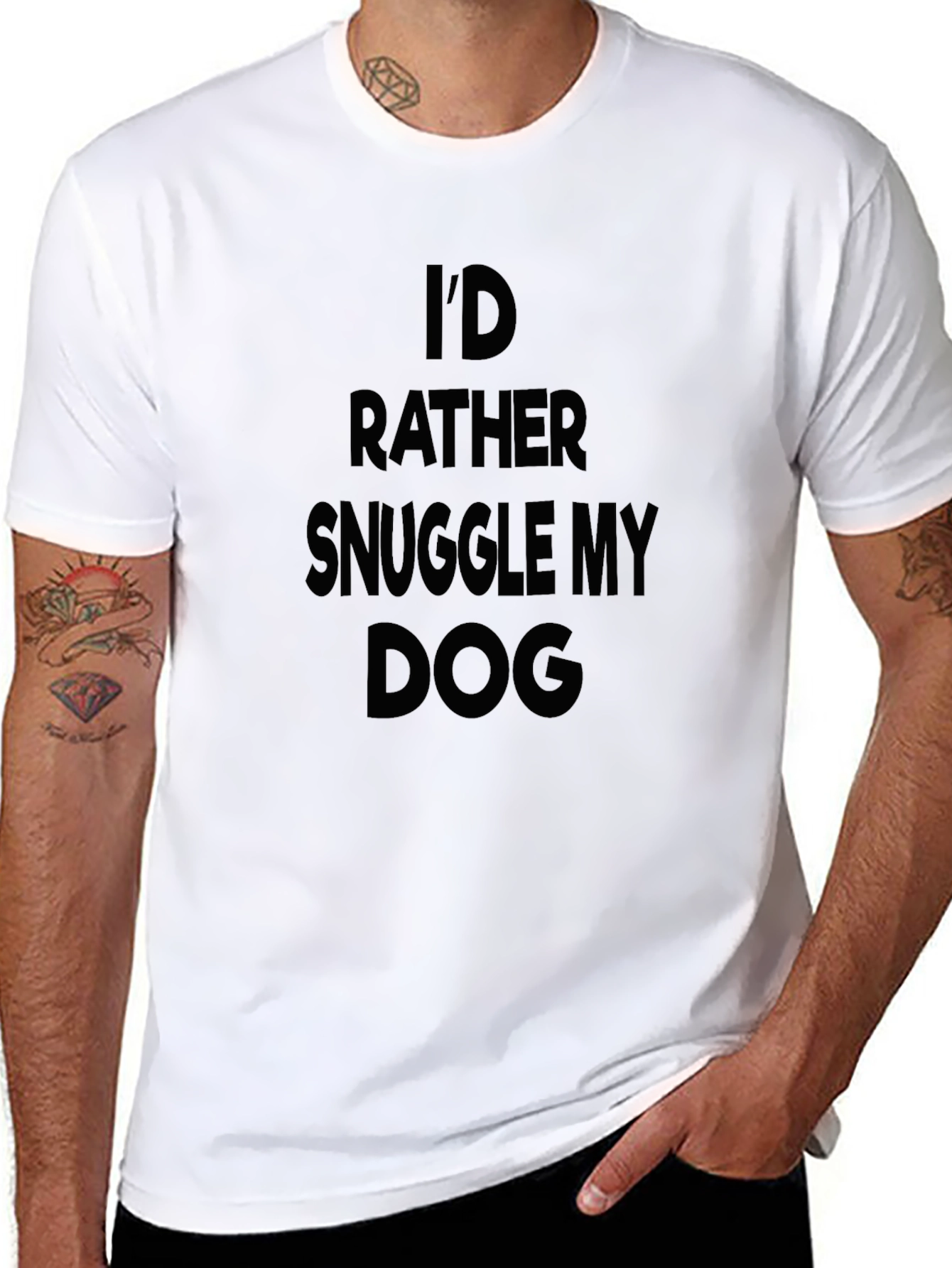 Snuggle My Dog Black Tee