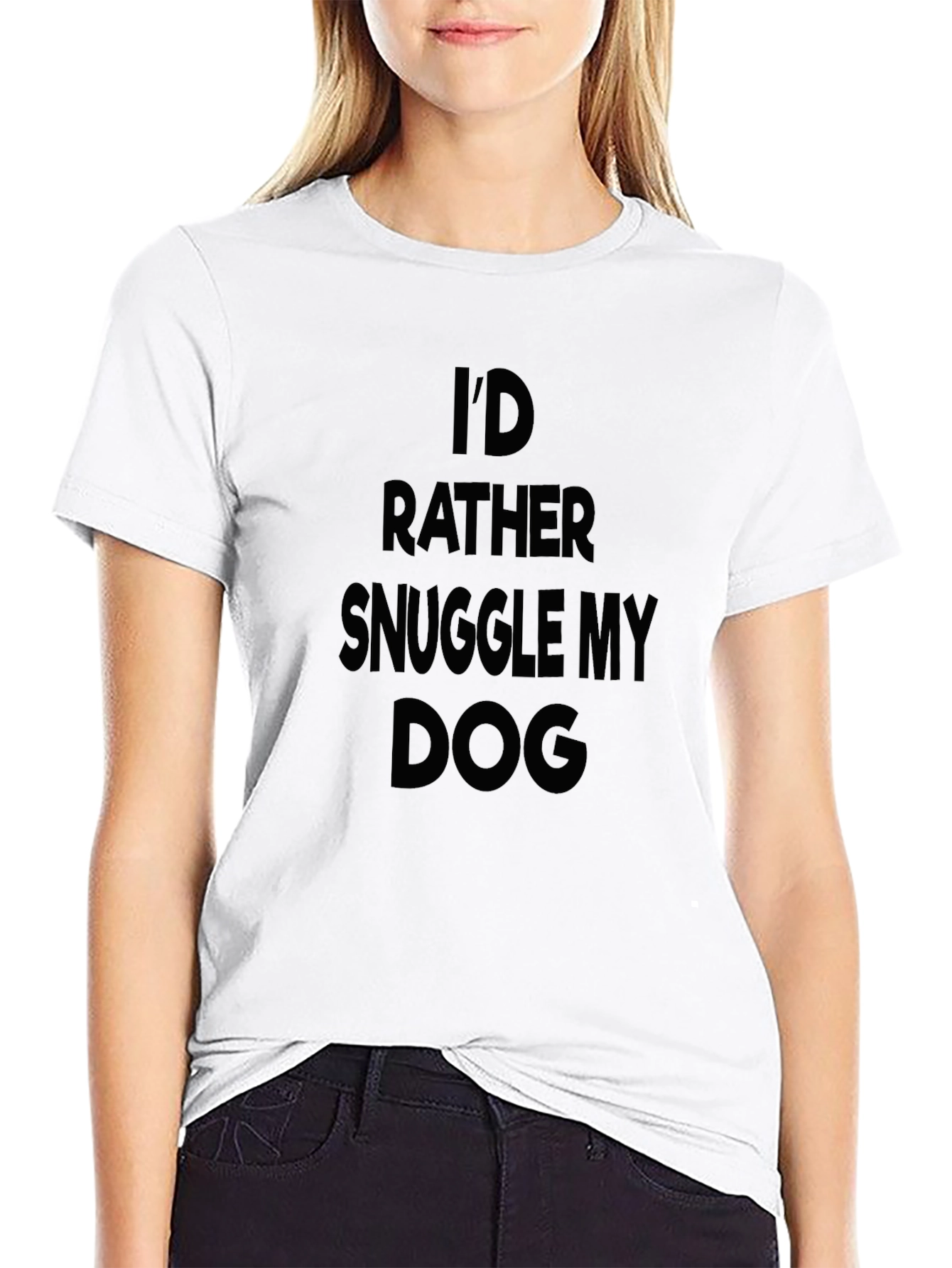 Snuggle My Dog Black Tee