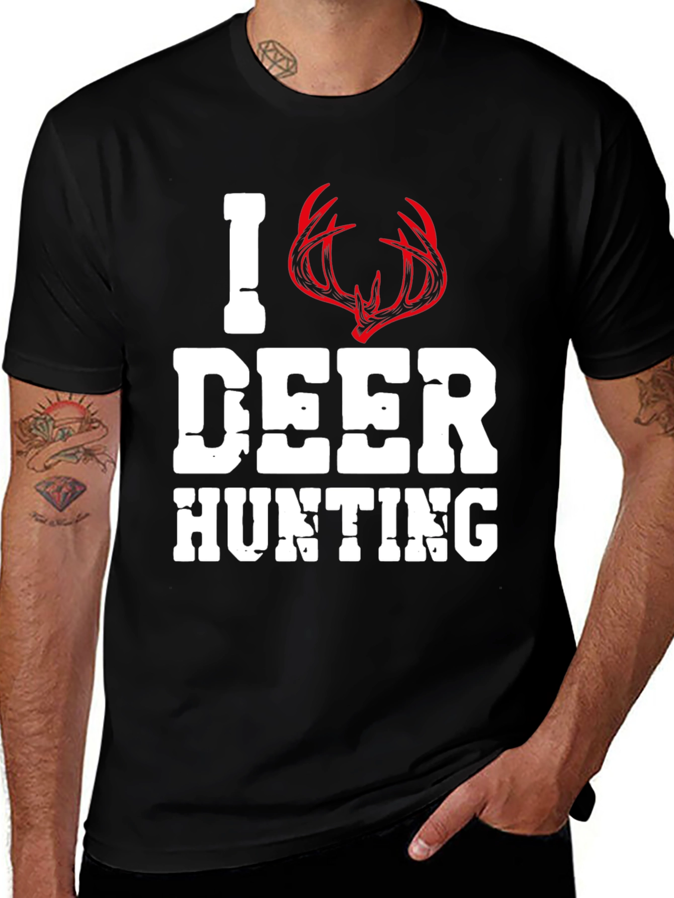 I Love Deer Hunting T-Shirt Antler Design
