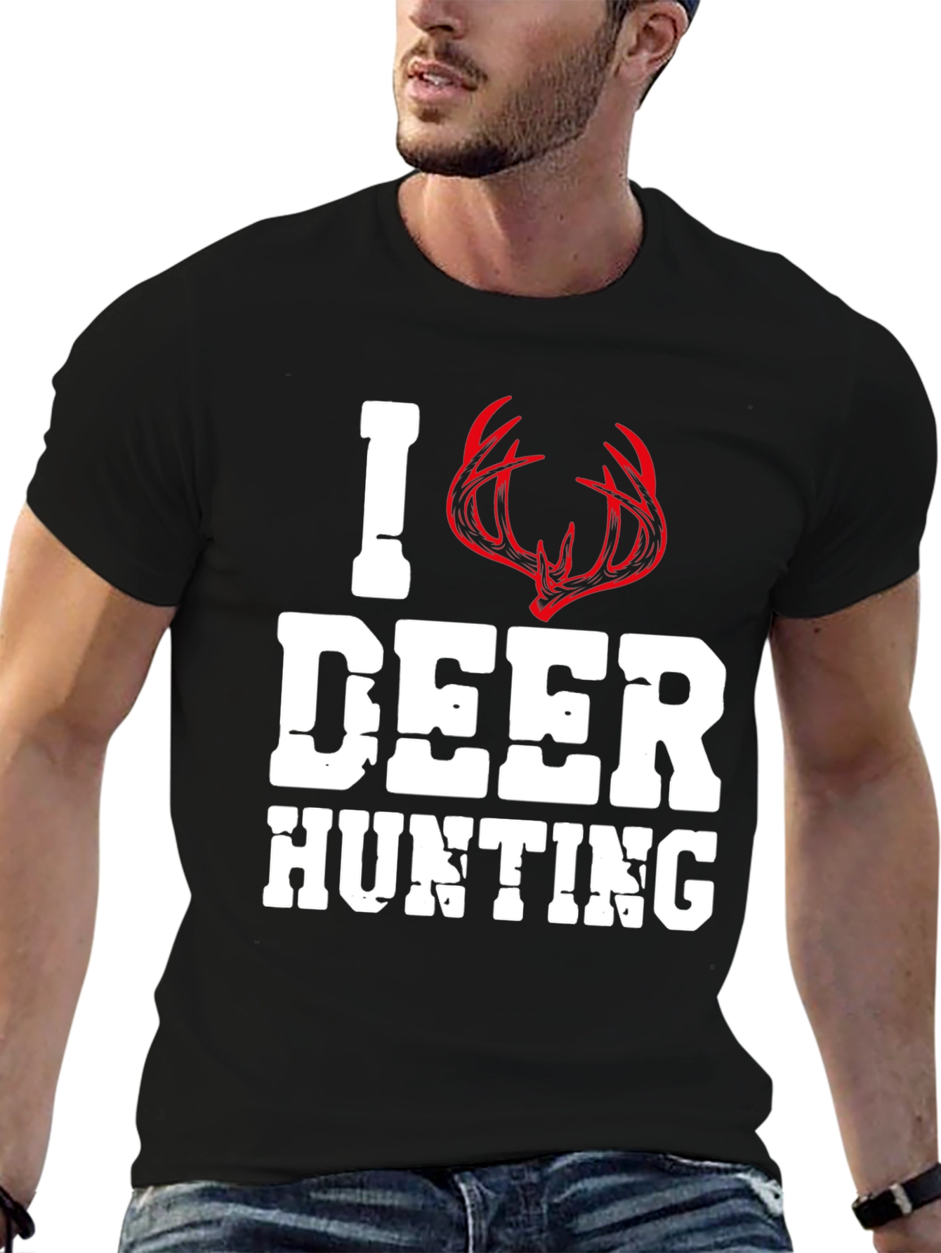 I Love Deer Hunting T-Shirt Antler Design