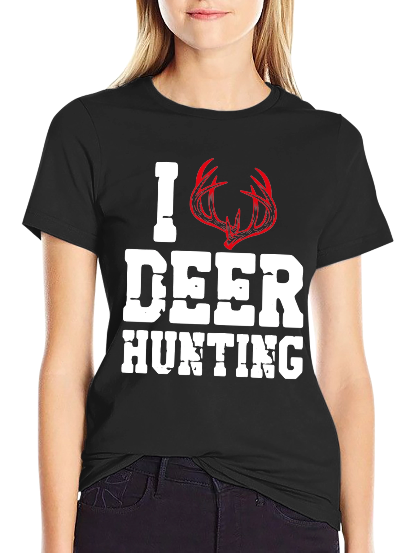 I Love Deer Hunting T-Shirt Antler Design