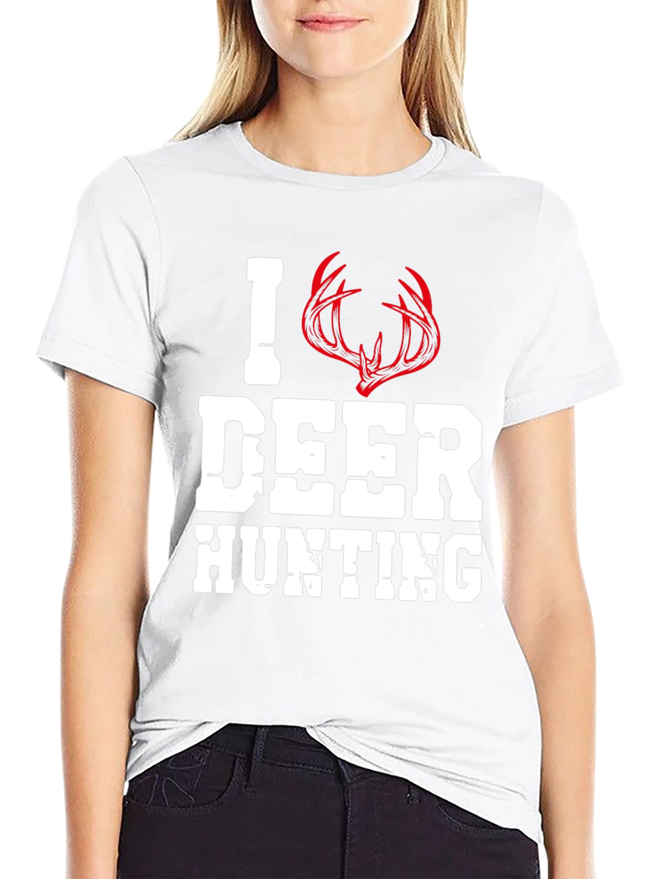 I Love Deer Hunting T-Shirt Antler Design