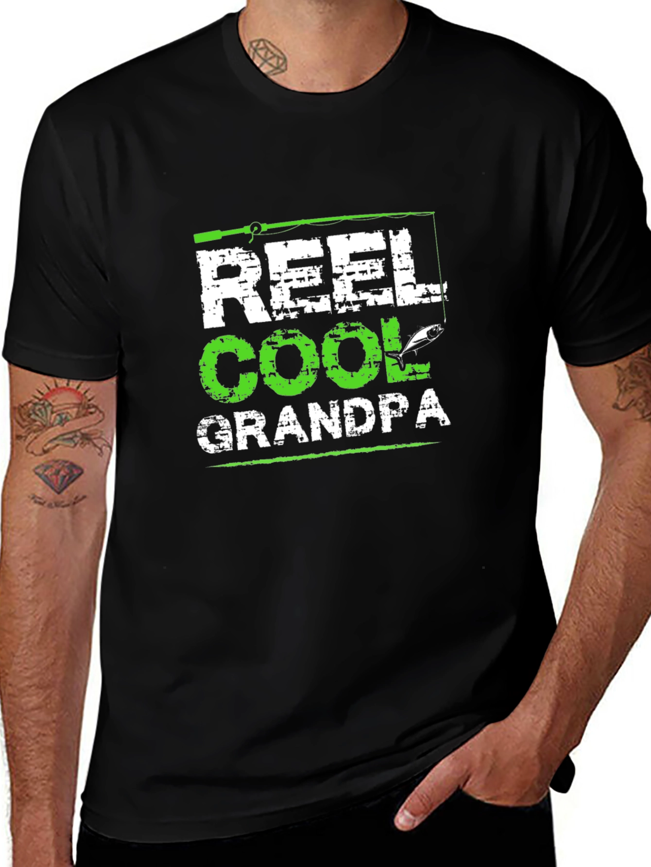 Reel Cool Grandpa Graphic T-Shirt - Novelty Tee