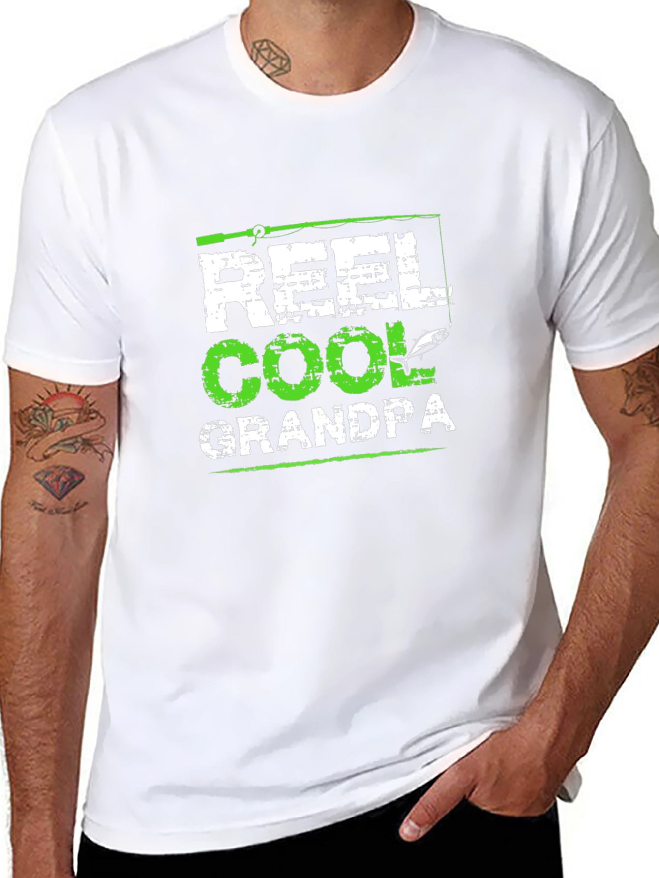 Reel Cool Grandpa Graphic T-Shirt - Novelty Tee