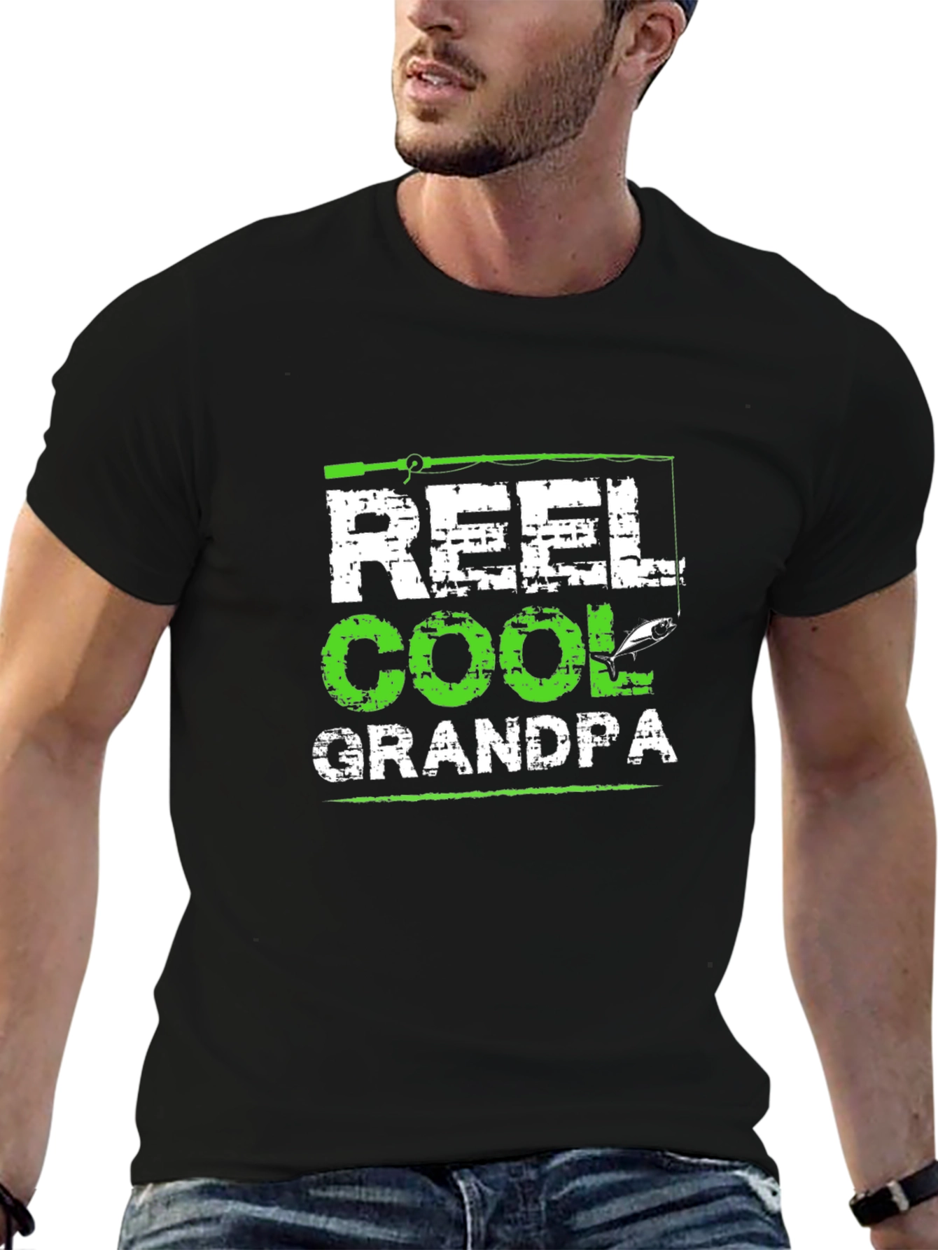 Reel Cool Grandpa Graphic T-Shirt - Novelty Tee
