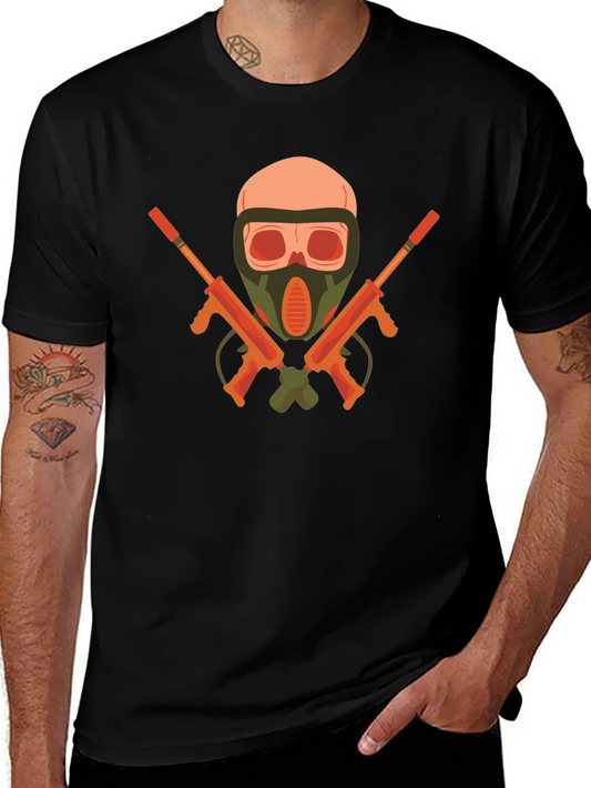 Skull & Guns Graphic Tee - Edgy Black T-Shirt