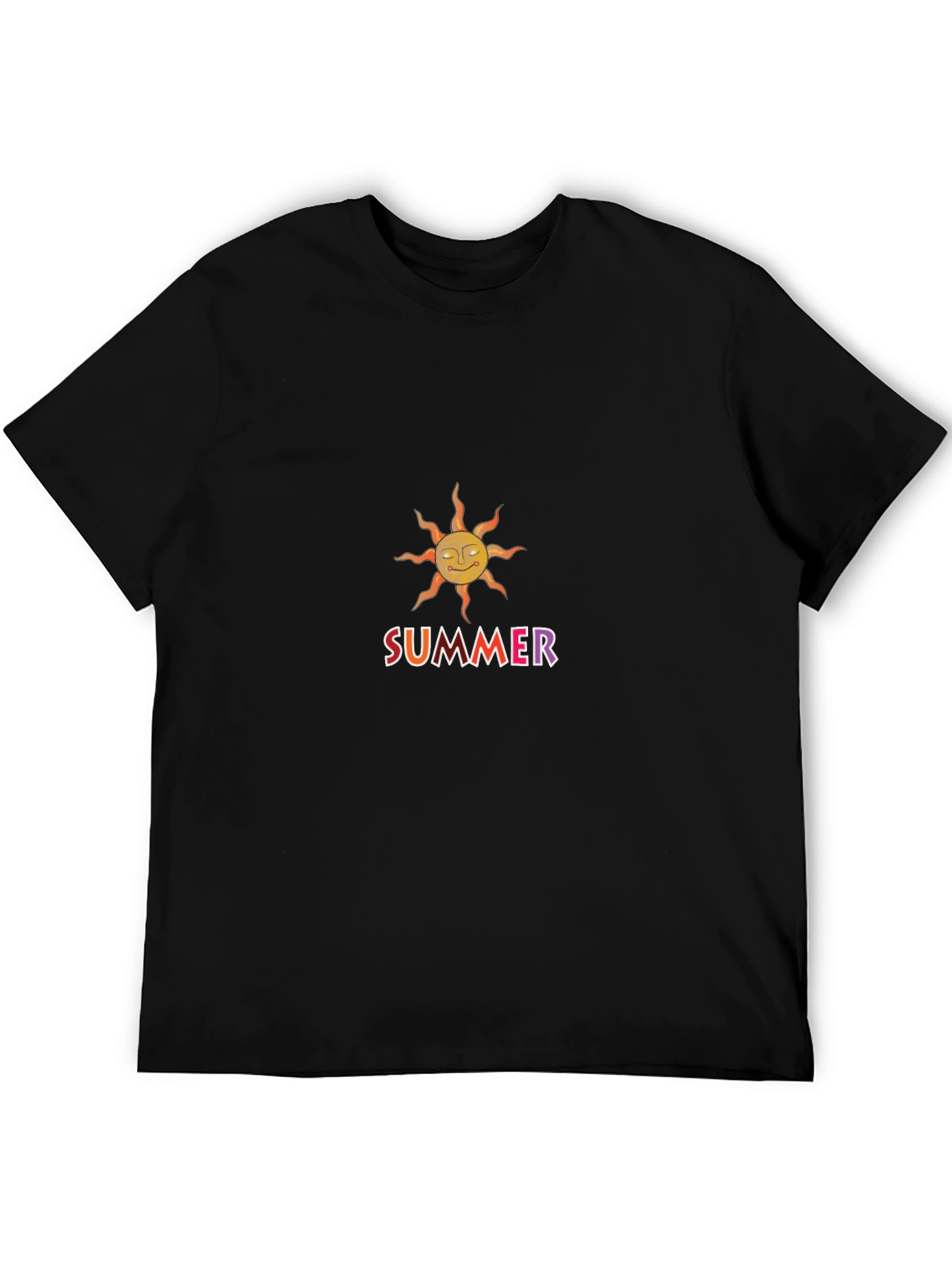 Summer Sun Graphic Tee - Black Cotton Blend