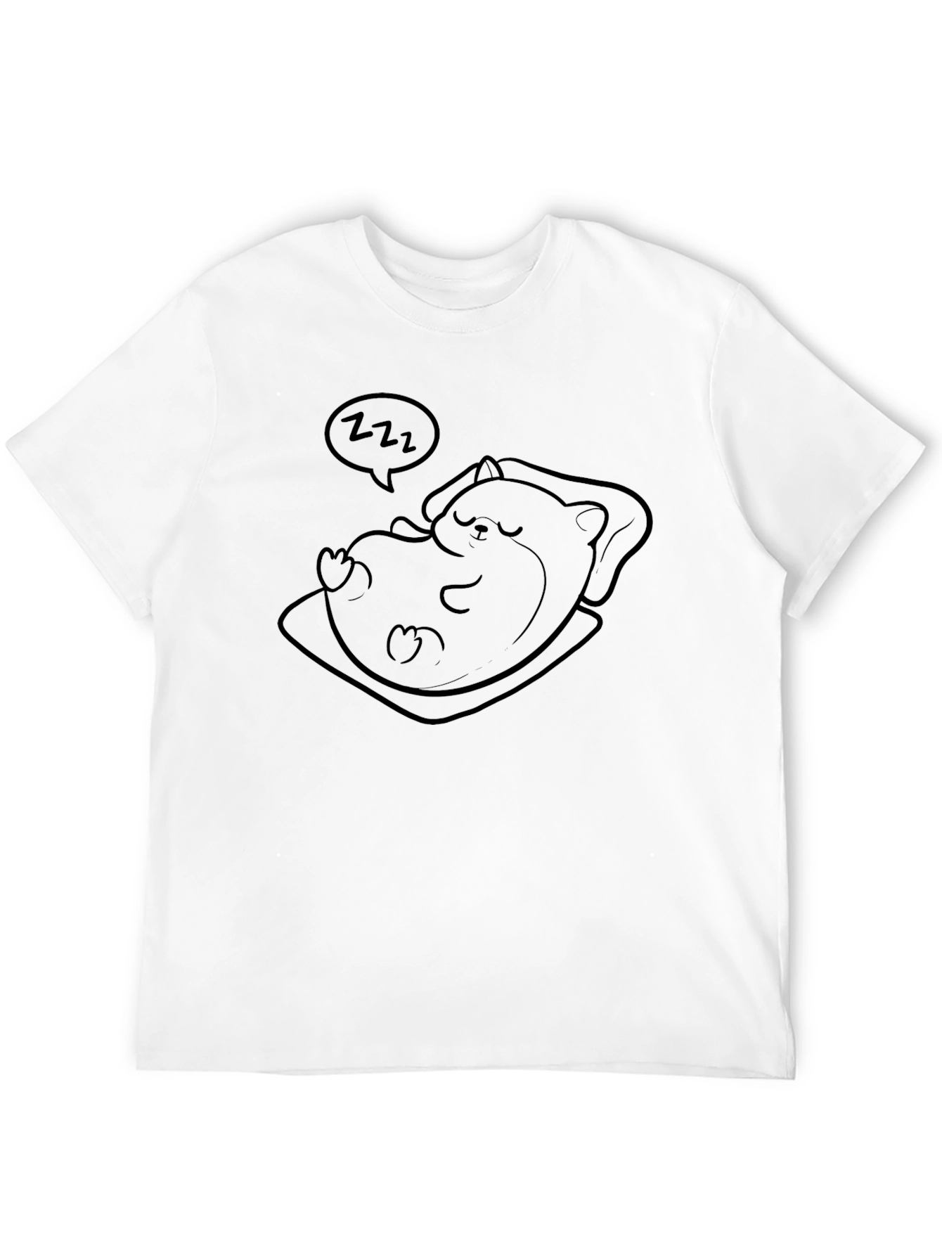 Mens Black Sleepy Hamster Graphic T-Shirt