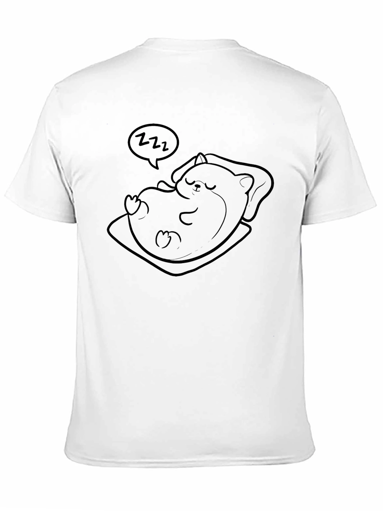 Mens Black Sleepy Hamster Graphic T-Shirt