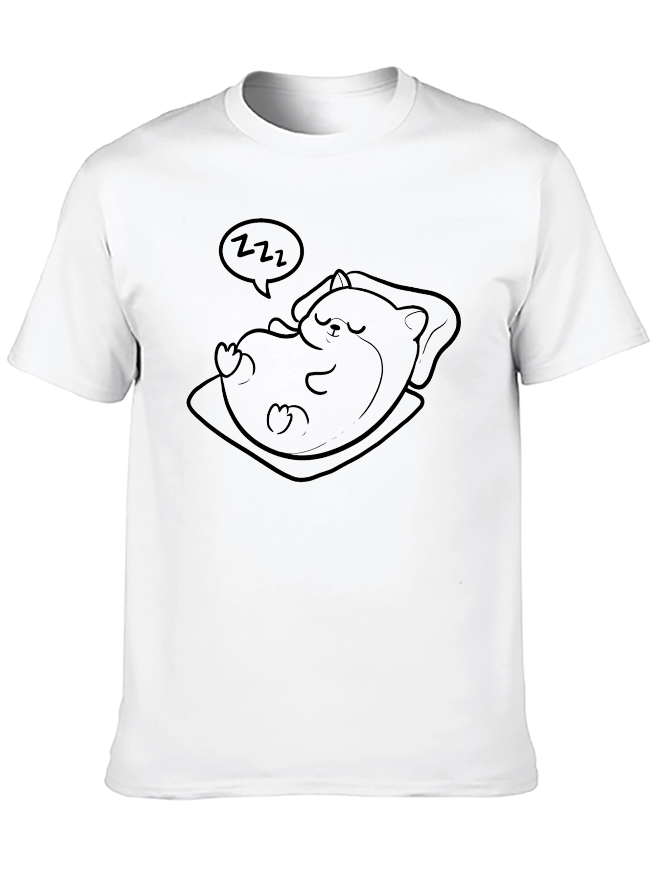 Mens Black Sleepy Hamster Graphic T-Shirt