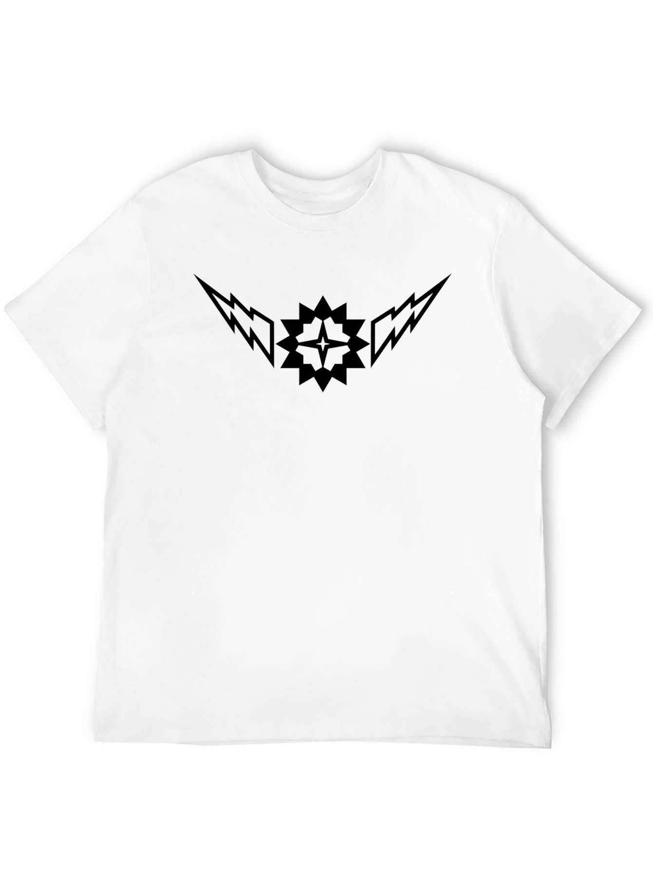 Black Graphic Tee - Lightning Star Design