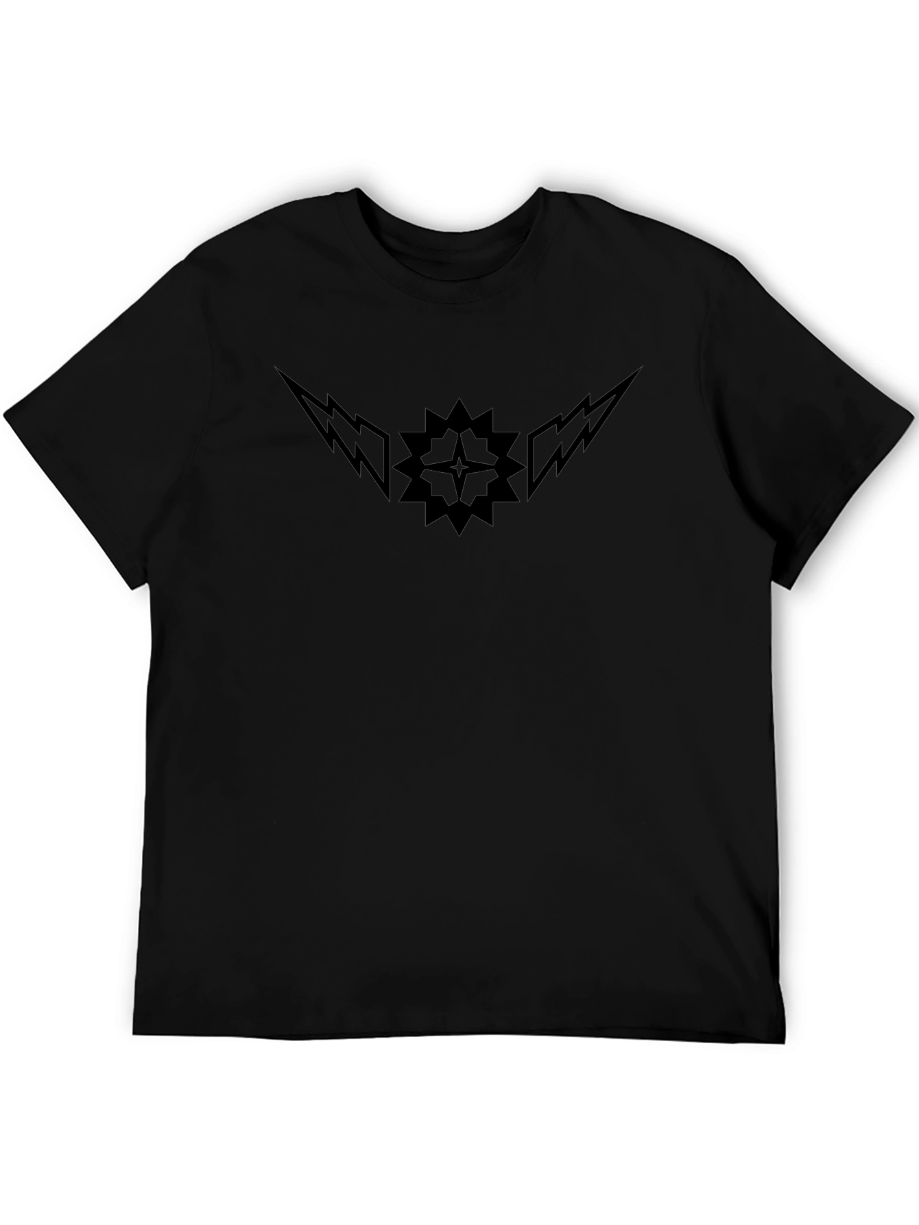 Black Graphic Tee - Lightning Star Design
