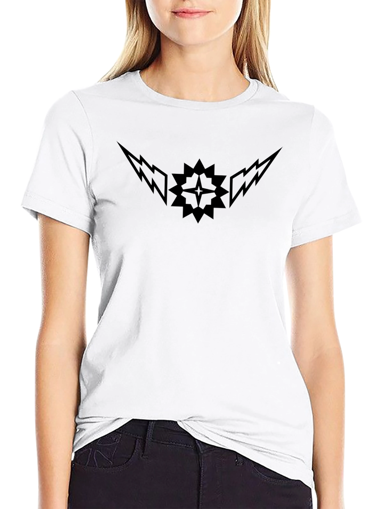 Black Graphic Tee - Lightning Star Design