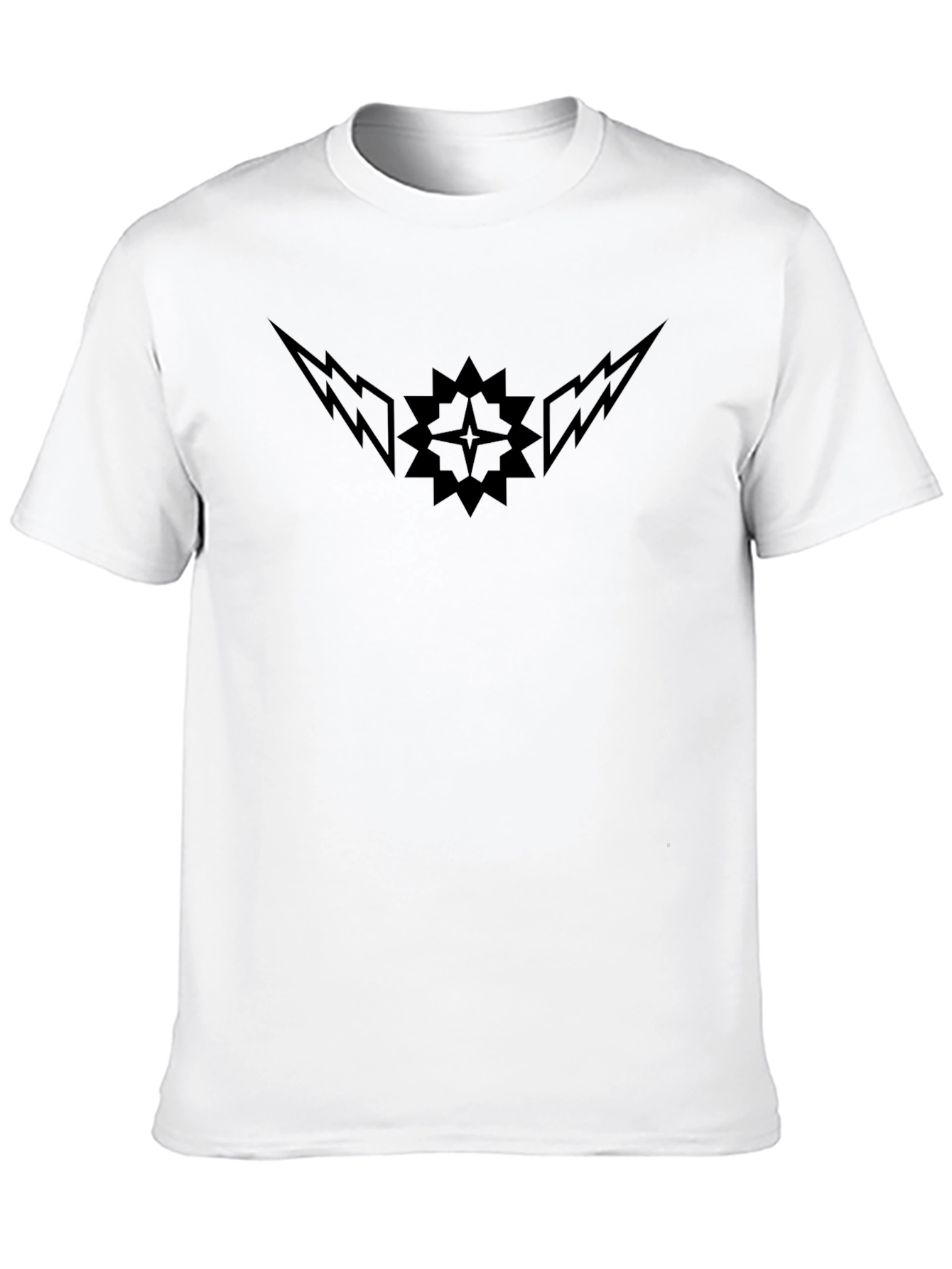 Black Graphic Tee - Lightning Star Design
