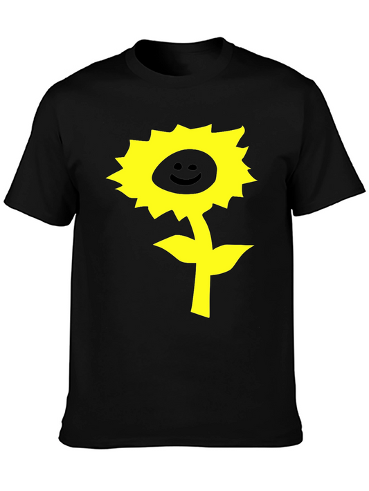 Happy Sunflower Graphic T-Shirt - Black