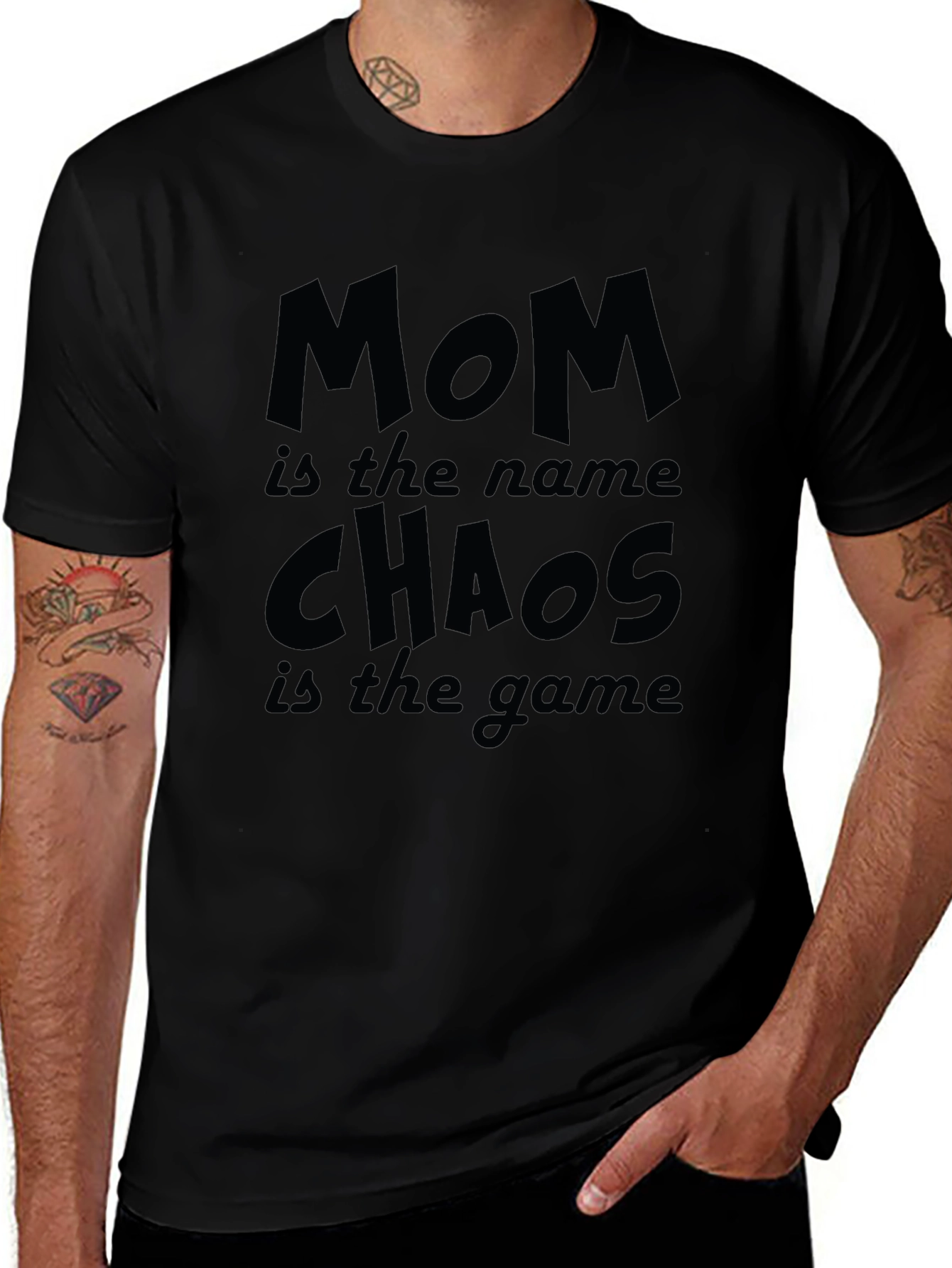 Mom Chaos Game Black T-Shirt