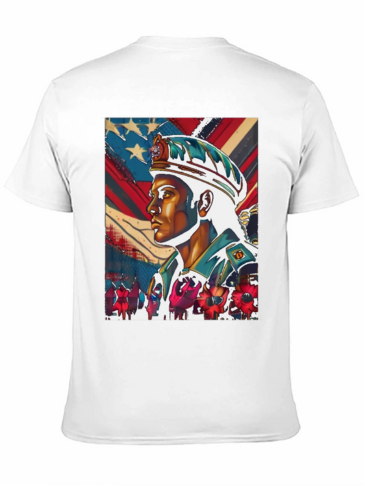 Patriotic Soldier Graphic Tee - Black