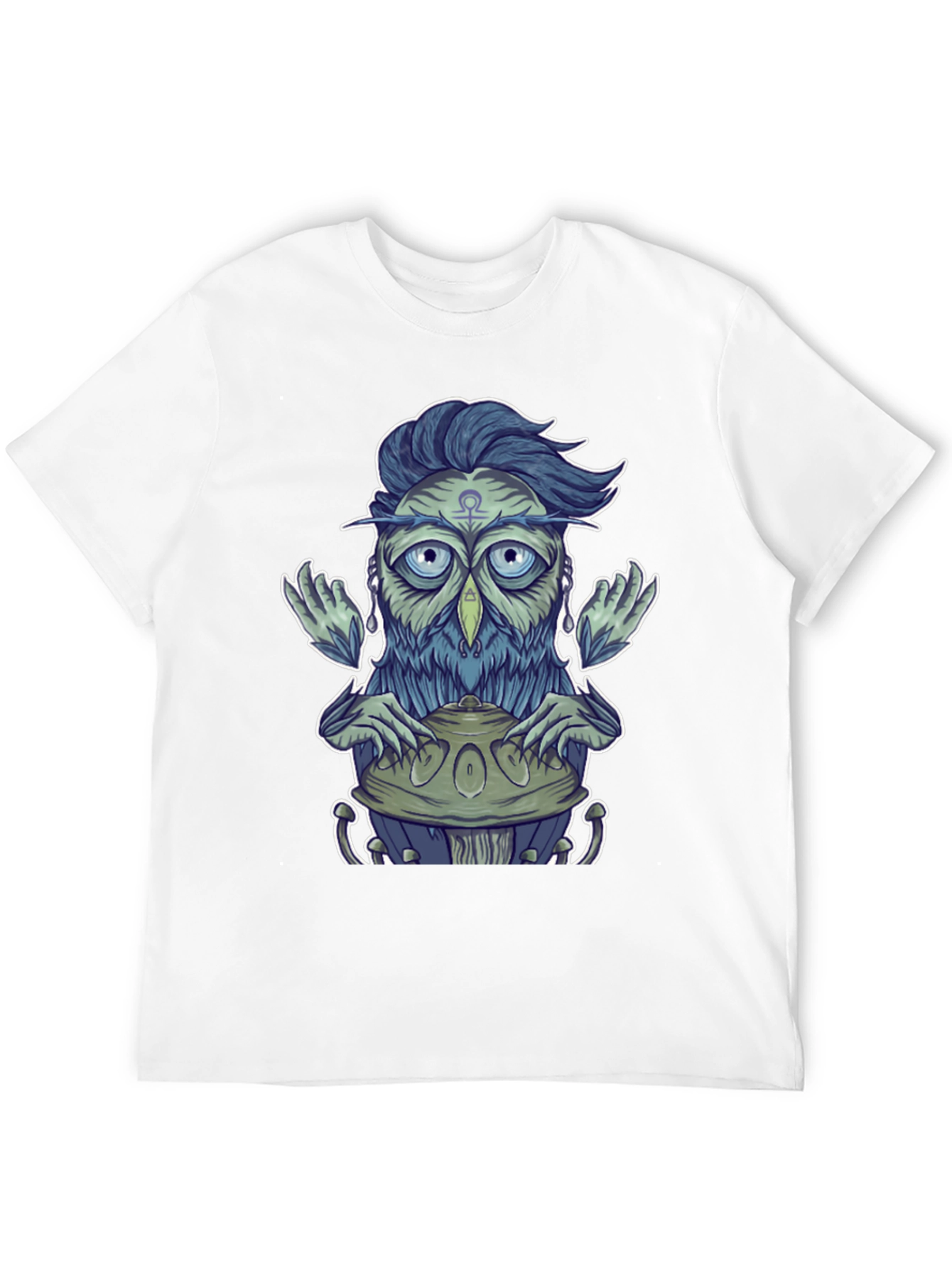 Mystical Owl Musician Graphic Tee - Black