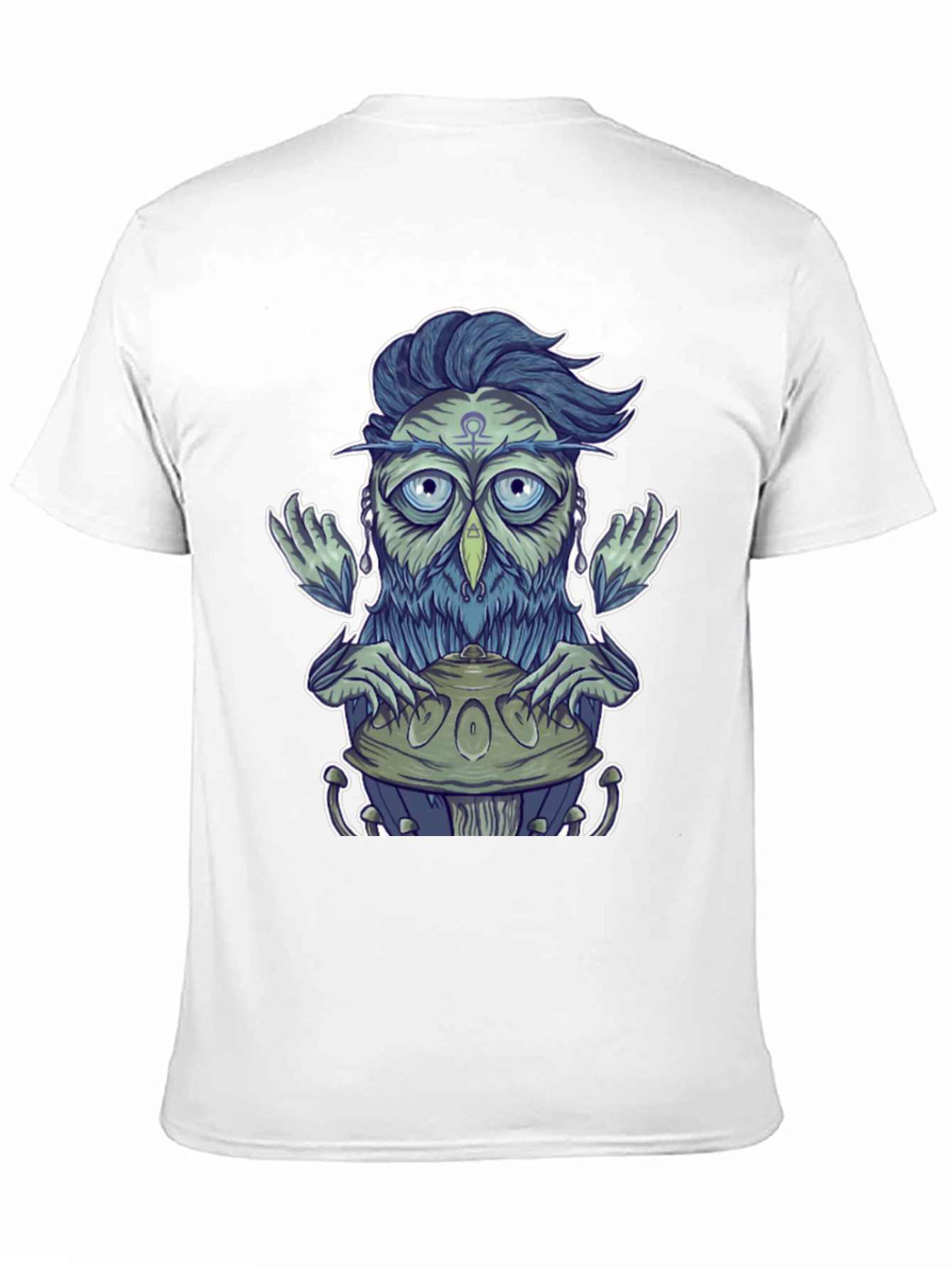 Mystical Owl Musician Graphic Tee - Black