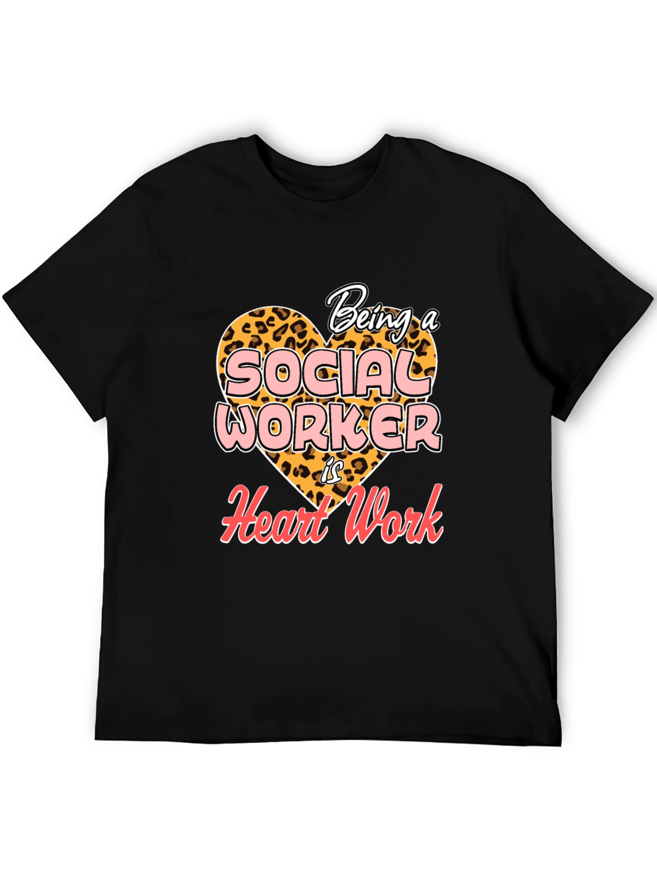Social Worker Heart Work T-Shirt - Black