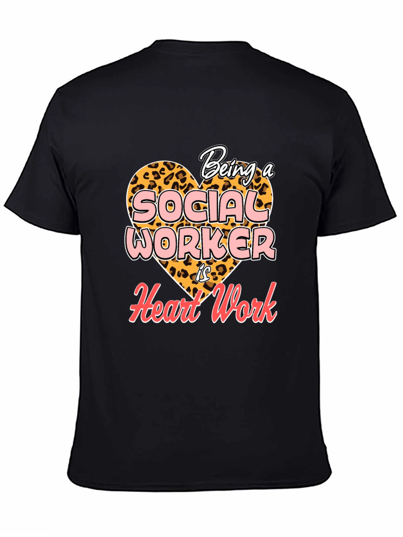 Social Worker Heart Work T-Shirt - Black