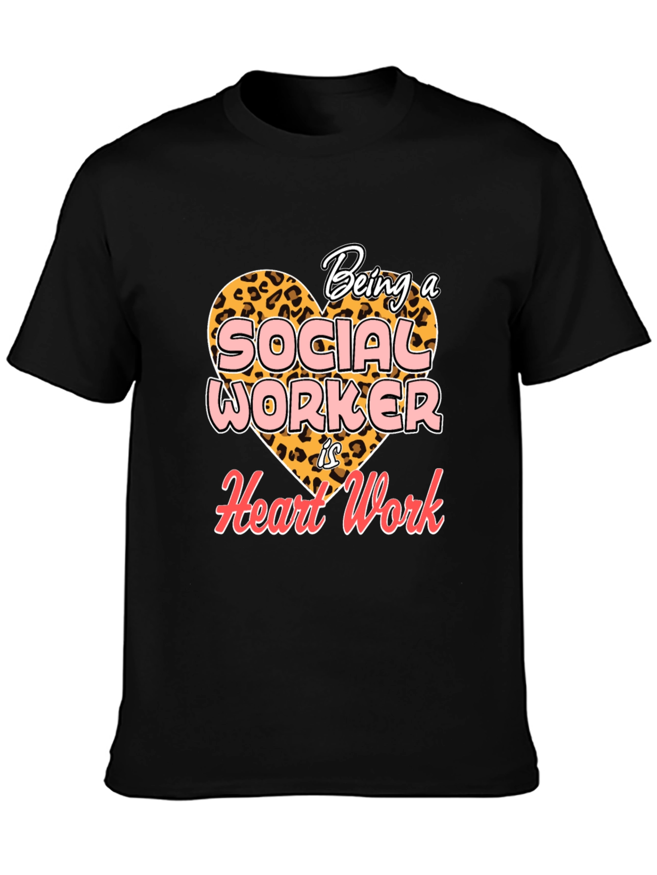 Social Worker Heart Work T-Shirt - Black