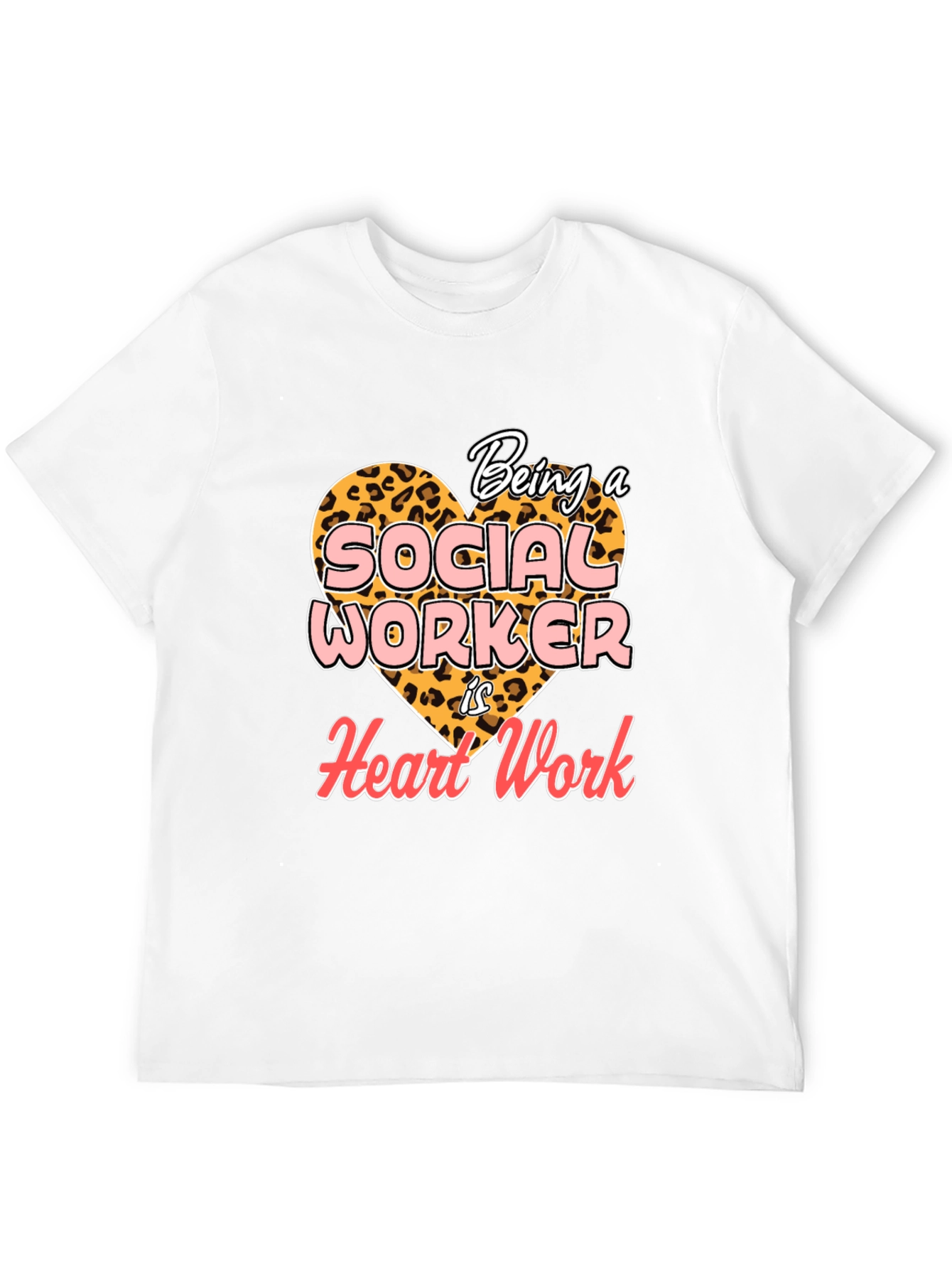 Social Worker Heart Work T-Shirt - Black
