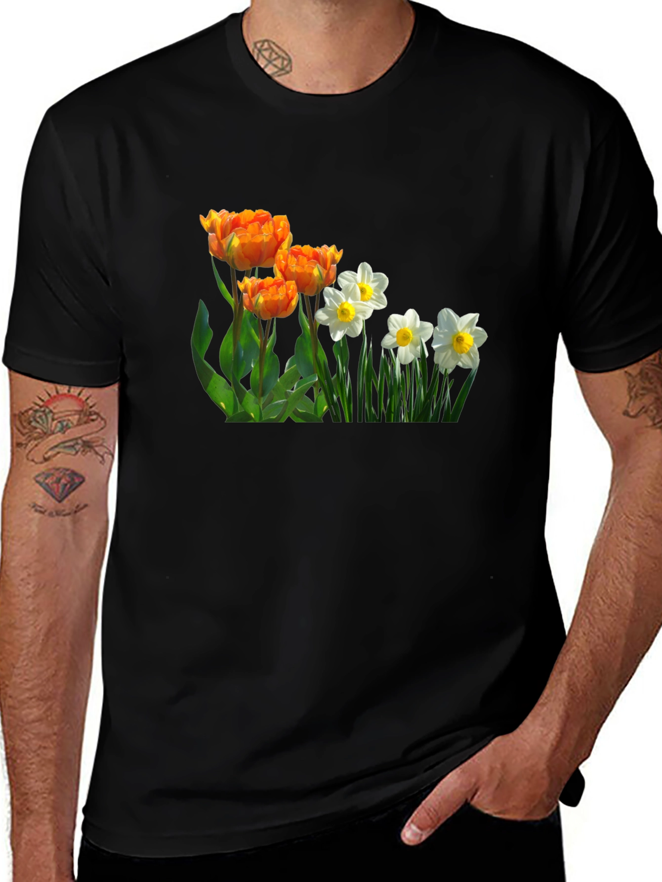 Floral Print Crew Neck T-Shirt