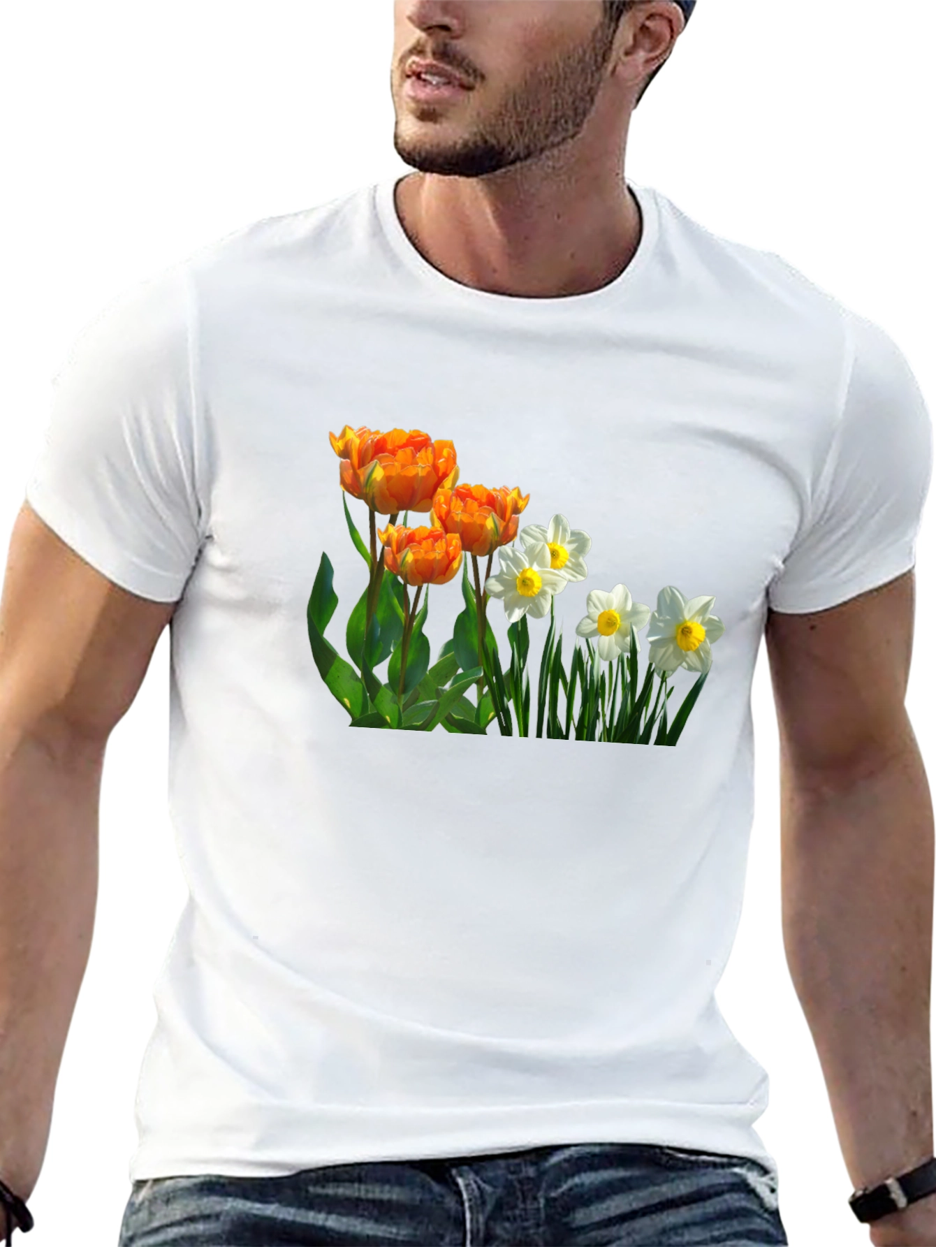 Floral Print Crew Neck T-Shirt