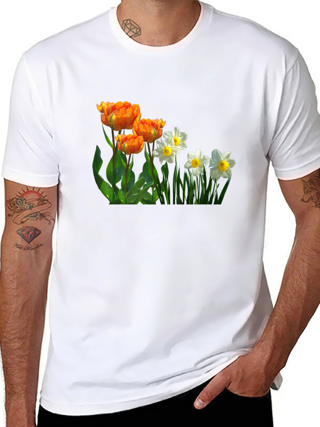 Floral Print Crew Neck T-Shirt