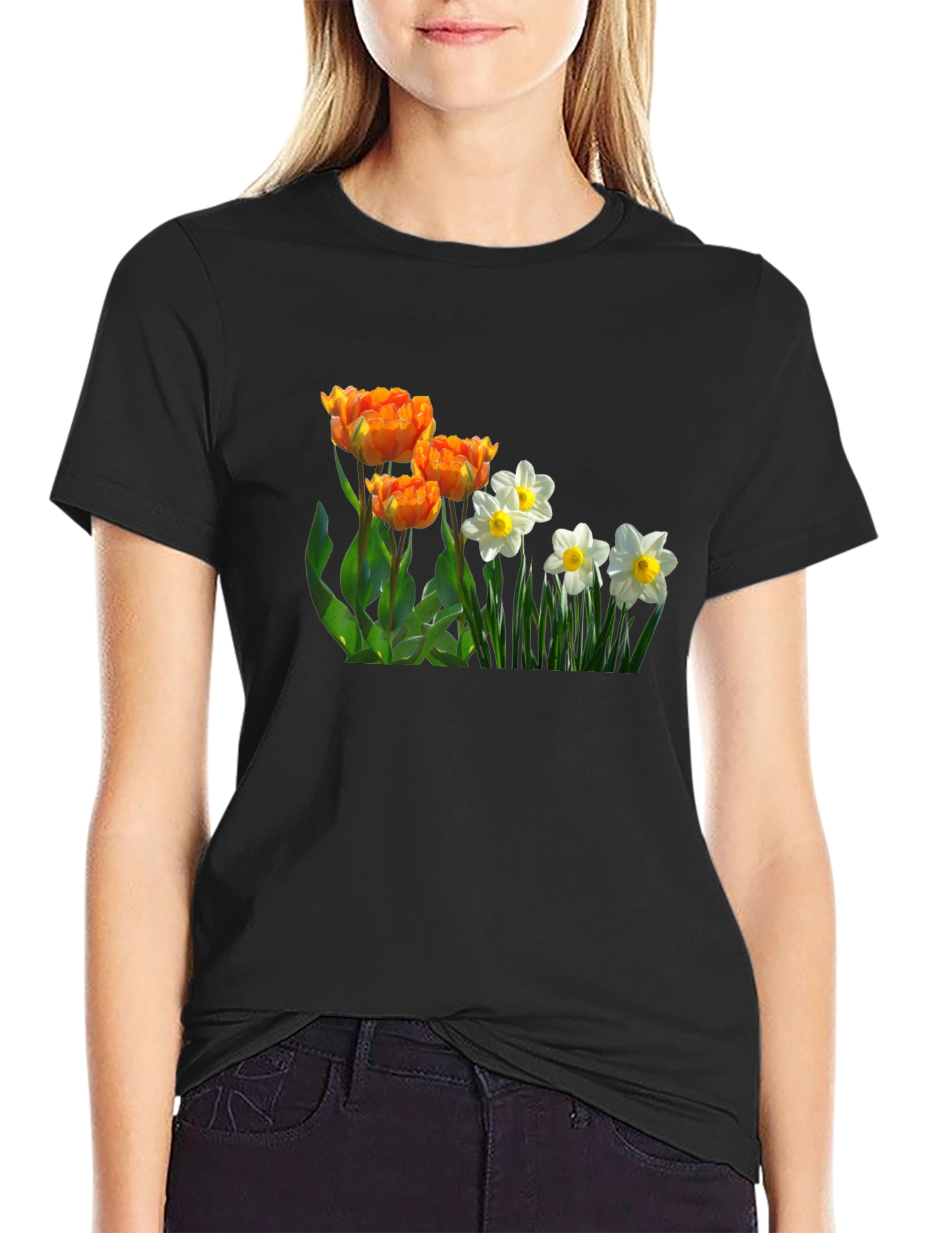 Floral Print Crew Neck T-Shirt